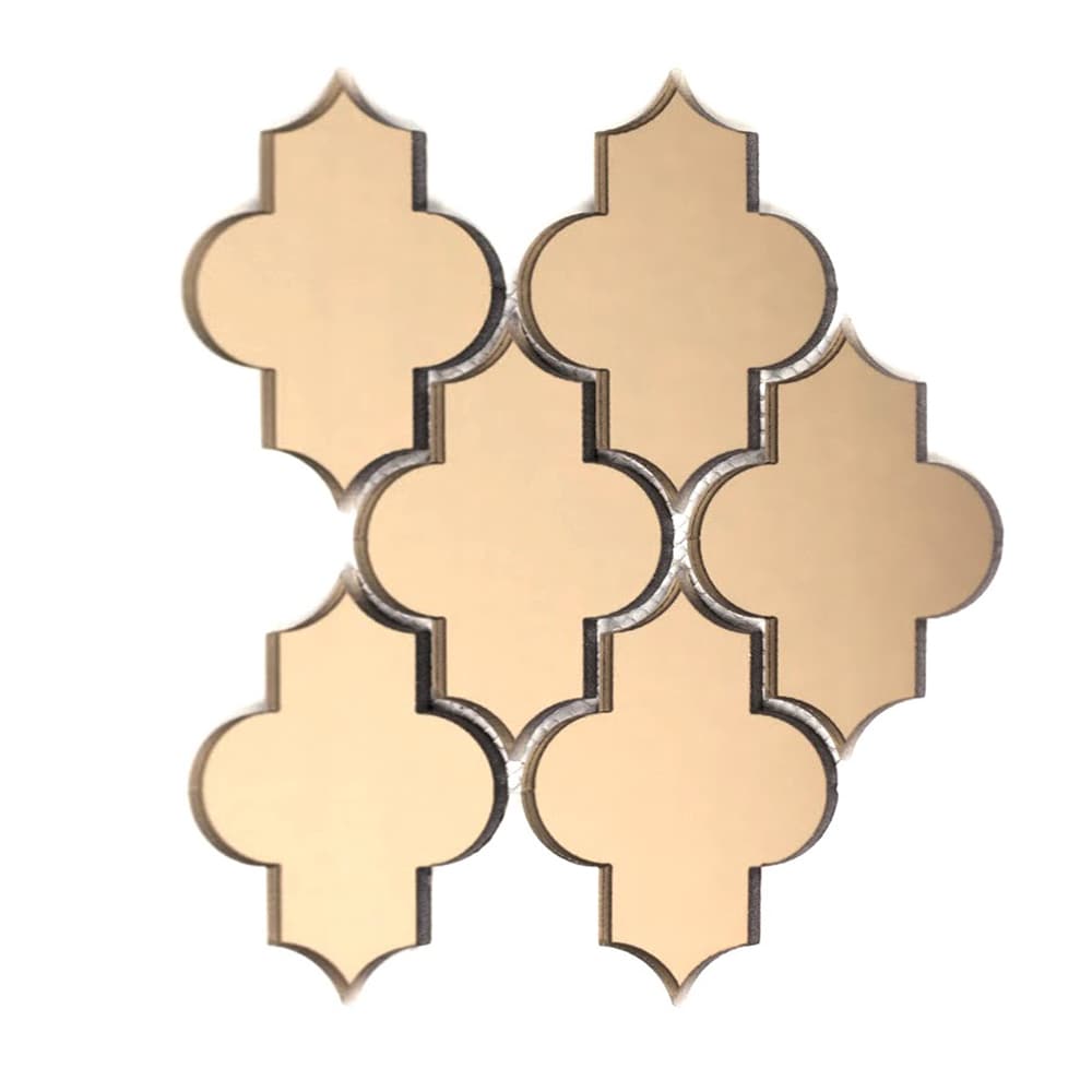 Abolos LWSREFSLT-GO Reflections Mirror Gold 12-in x 12-in Mirrored Glass Patterned Arabesque Mosaic Wall Tile ( 7.5-sq ft Carton