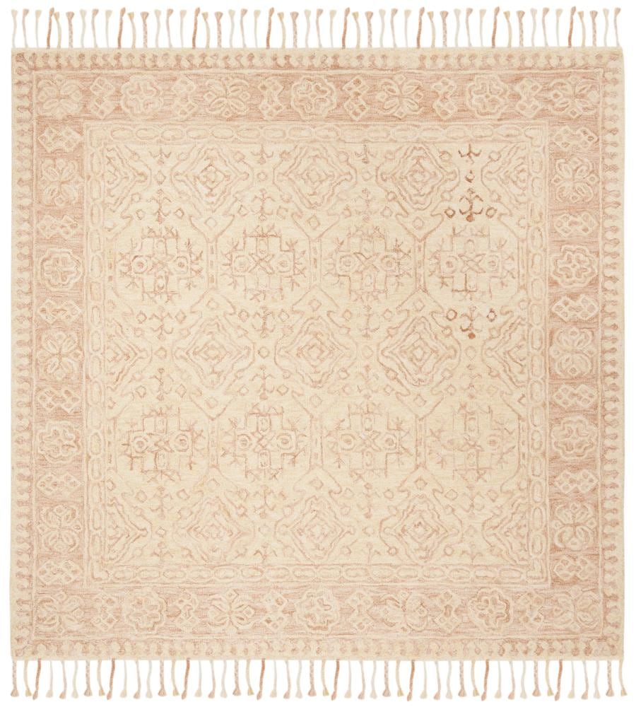 Safavieh APN225A-7SQ Aspen Rankin 7 x 7 (ft) Tufted Wool Ivory/Blush Square Indoor Abstract Bohemian/Eclectic Area rug