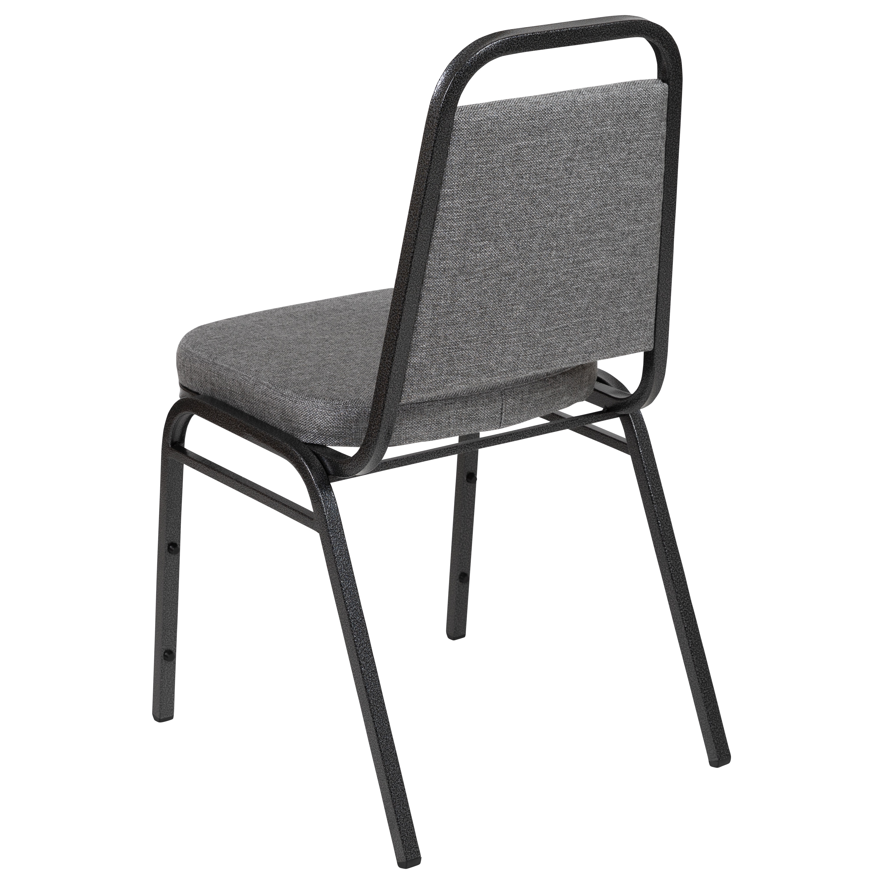 Silver Vein Frame Gray Fabric Stacking Banquet Chair