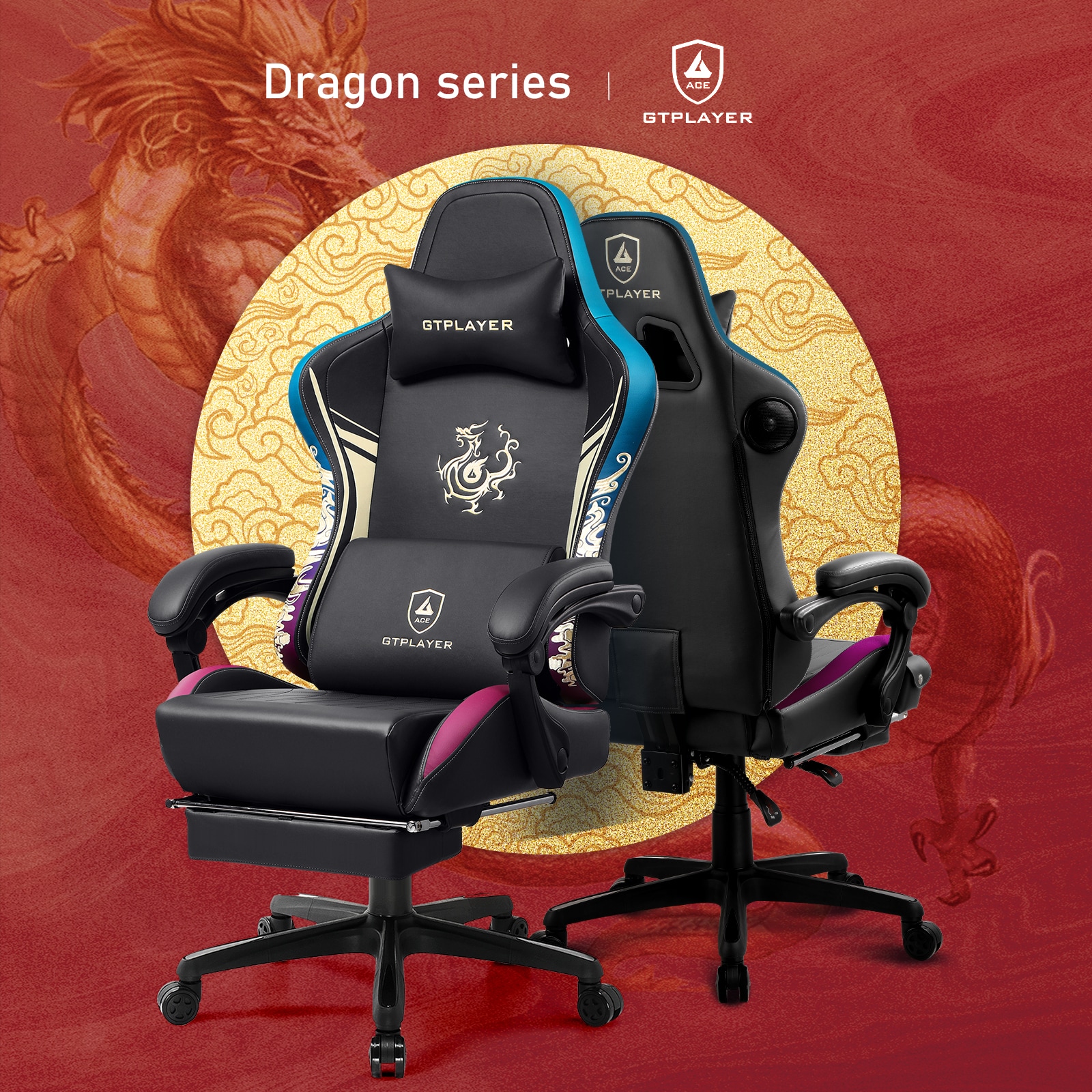 GTPLAYER LOWE'S-DRAGON-BLACK Office-Chairs - View #6