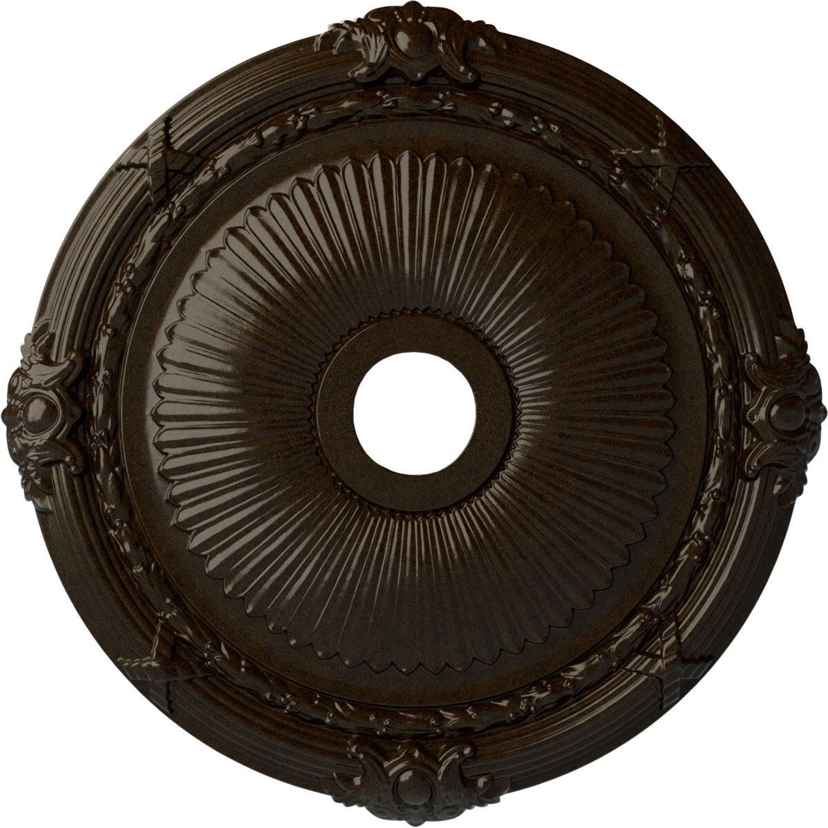 Ekena Millwork CM27HEBZS Heaton 27.5-in W x 27.5-in L Painted Bronze Polyurethane Whole Ceiling Medallion