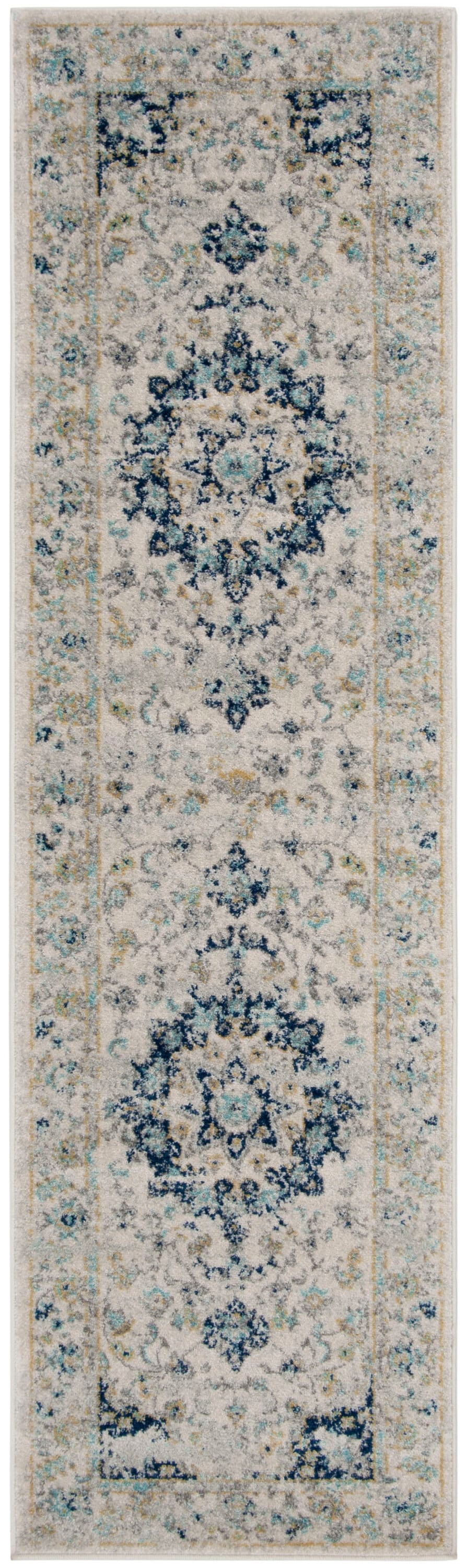 Reversible Hand-Knotted Chic Blue 2'3" X 6' Runner Rug
