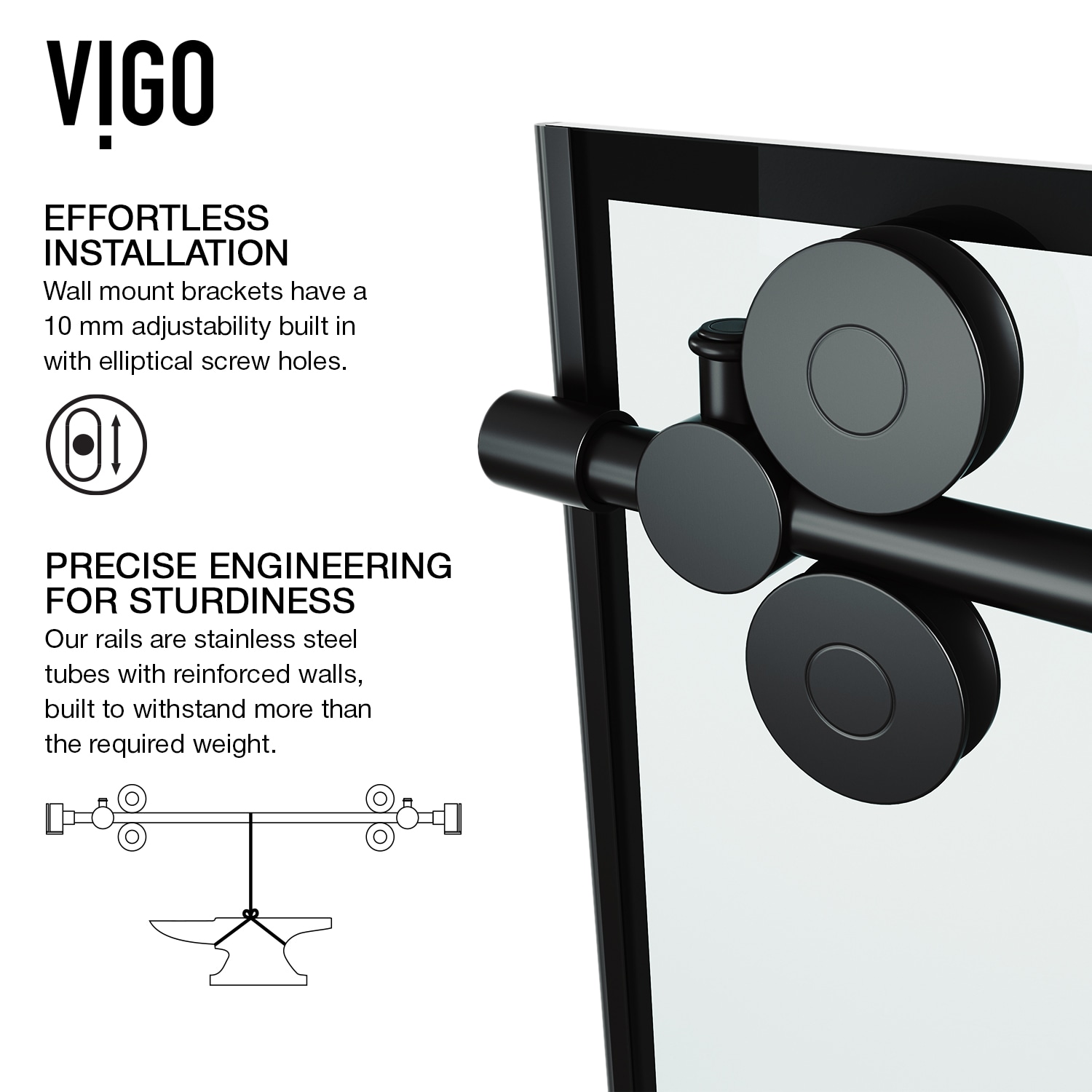 VIGO VG6041MBSCL6066 Bathtub-Doors - View #9