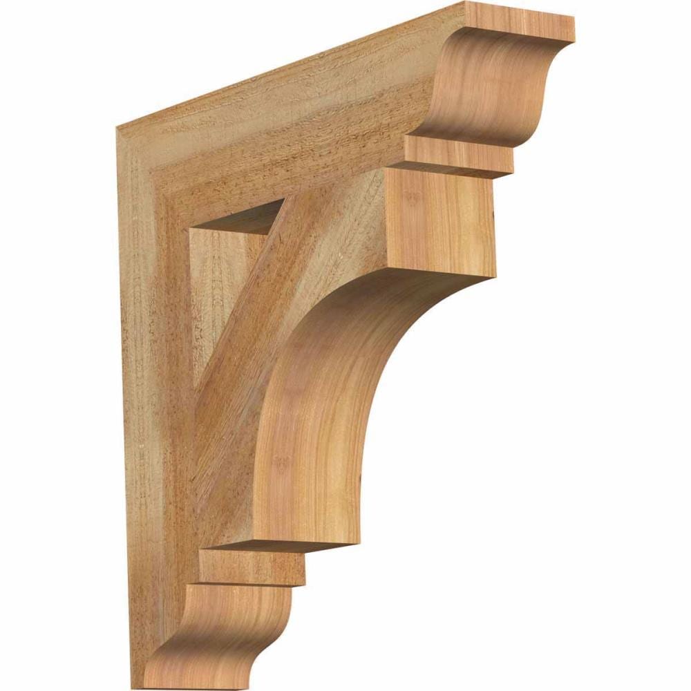 Ekena Millwork BKT04X18X18WTL01RWR Westlake traditional rough sawn 4-in x 18-in x 18-in Western red cedar Brown Wood Standard bracket