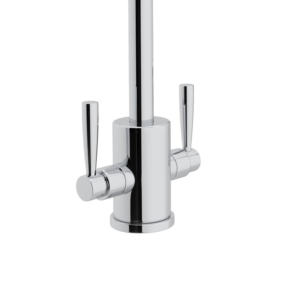 Elegant Polished Nickel 15" Kitchen Faucet with Dual Handles and Sidespray