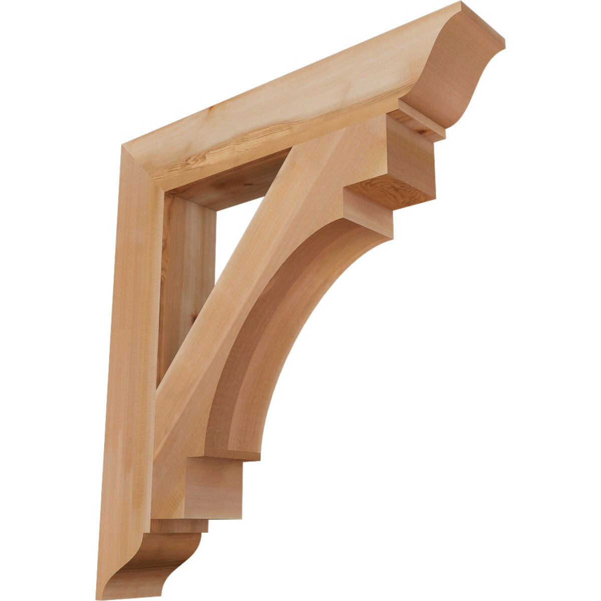 Ekena Millwork BKT06X34X38MRC01SWR Merced traditional smooth 5-1/2-in x 34-in x 38-in Western red cedar Brown Wood Standard bracket