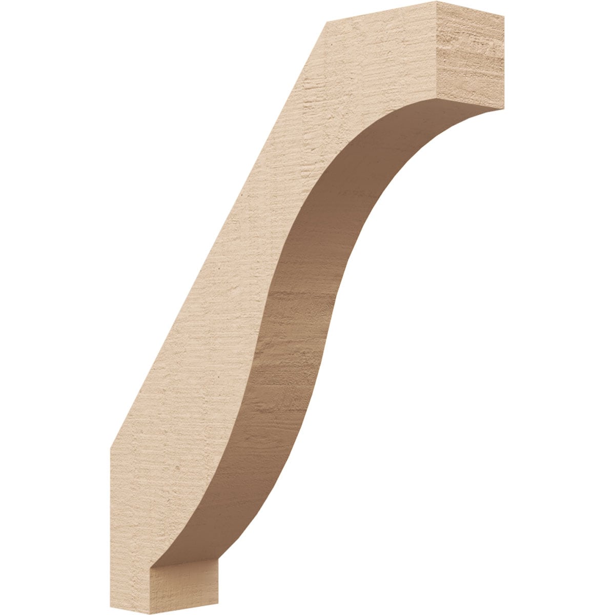 Ekena Millwork BRCUR03X14X18BKRRCPR 3-in x 18-in x 14-in Primed Urethane Baker Rough Cedar Woodgrain TimberThane Knee Brace