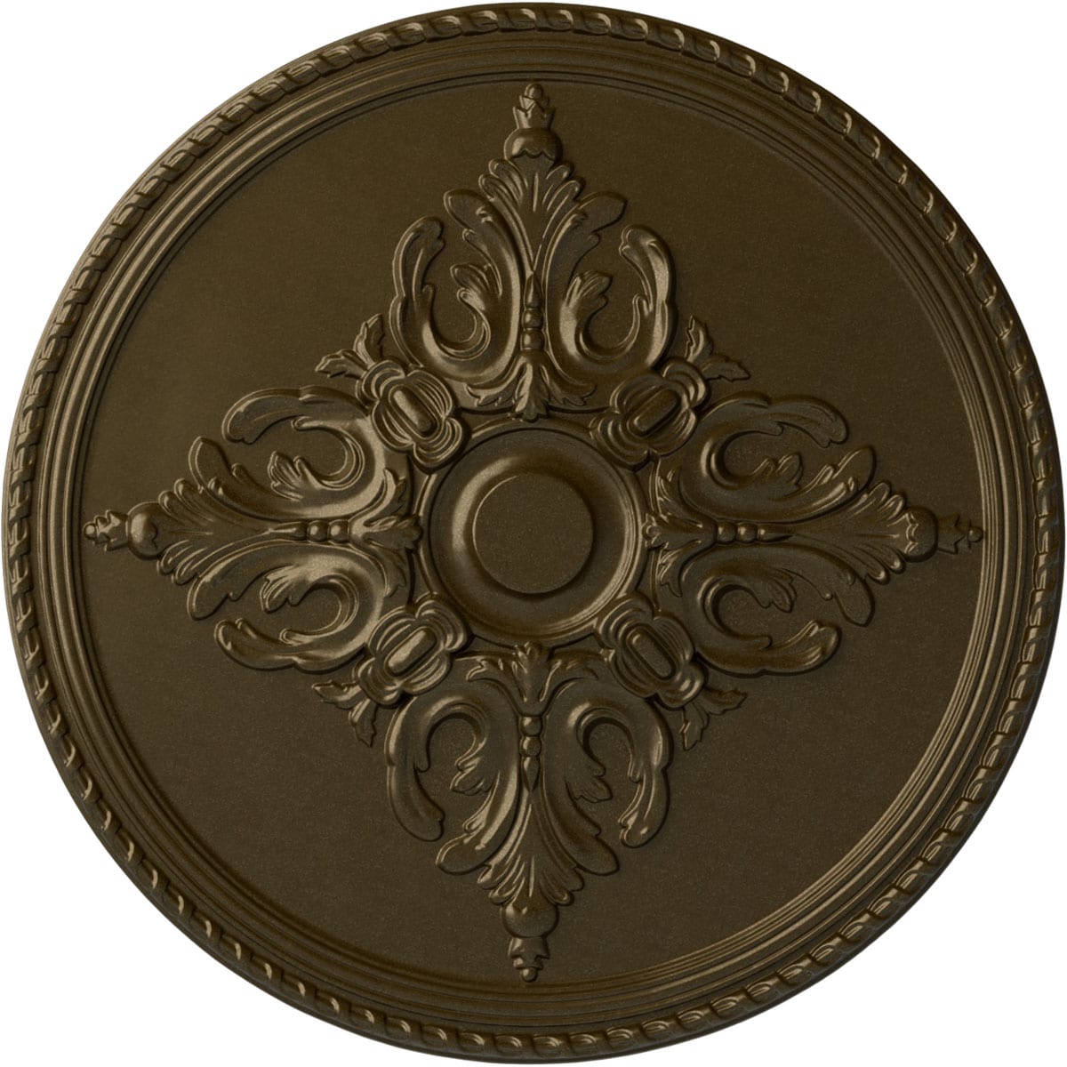 Ekena Millwork CM54MIBRS Milton 55-in W x 55-in L Painted Brass Polyurethane Whole Ceiling Medallion