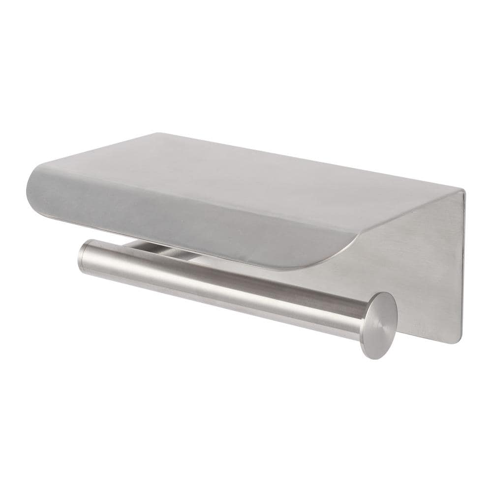 Transolid MPHS-BS Brushed Stainless Wall mount Single post Toilet Paper Holder 1 -Rolls with Storage