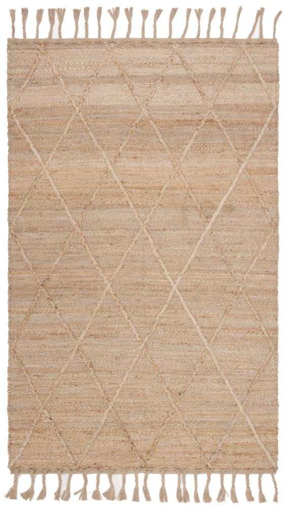 Natural Jute 5' x 8' Handwoven Geometric Area Rug