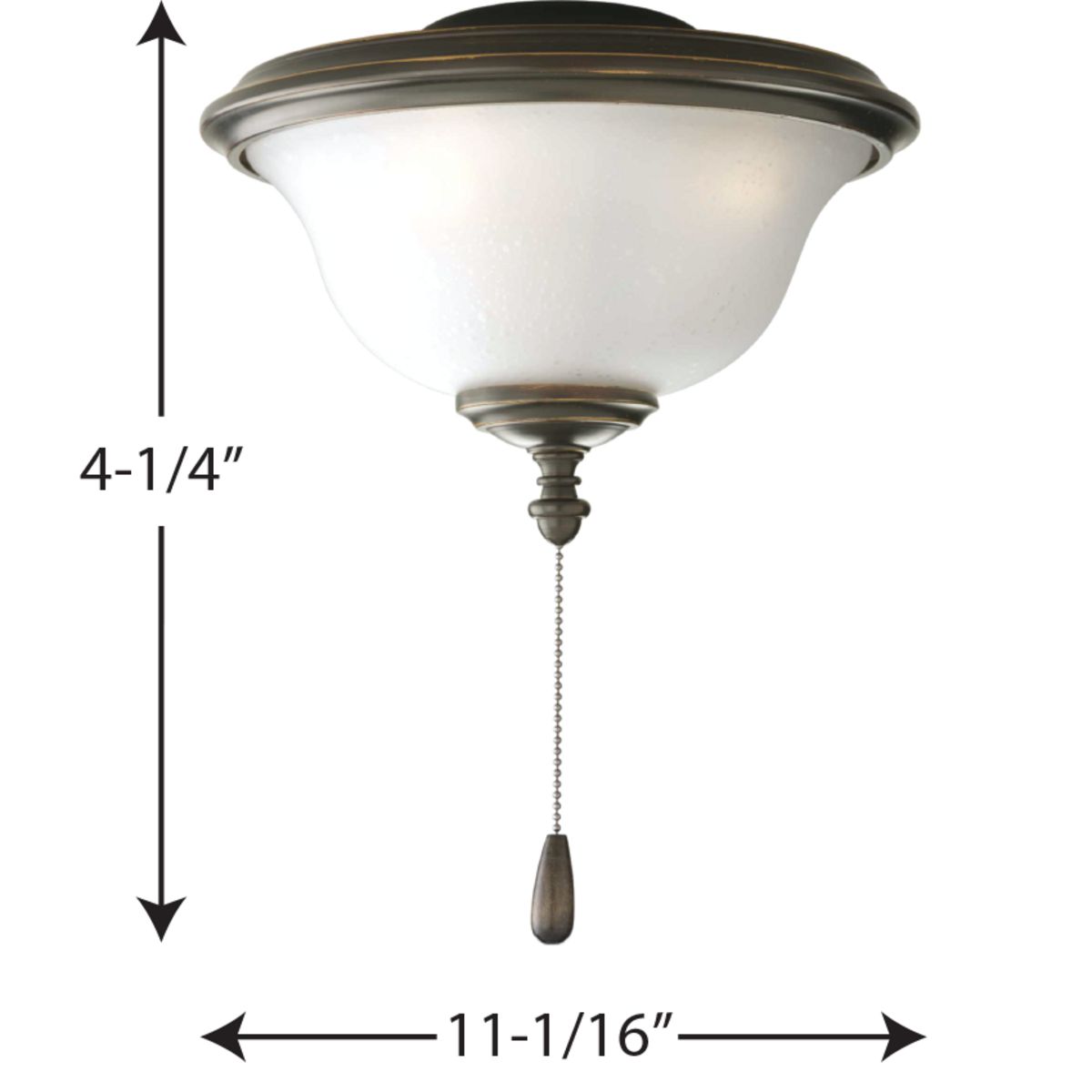 Antique Bronze 11" LED Fan Light Kit with Seeded Glass