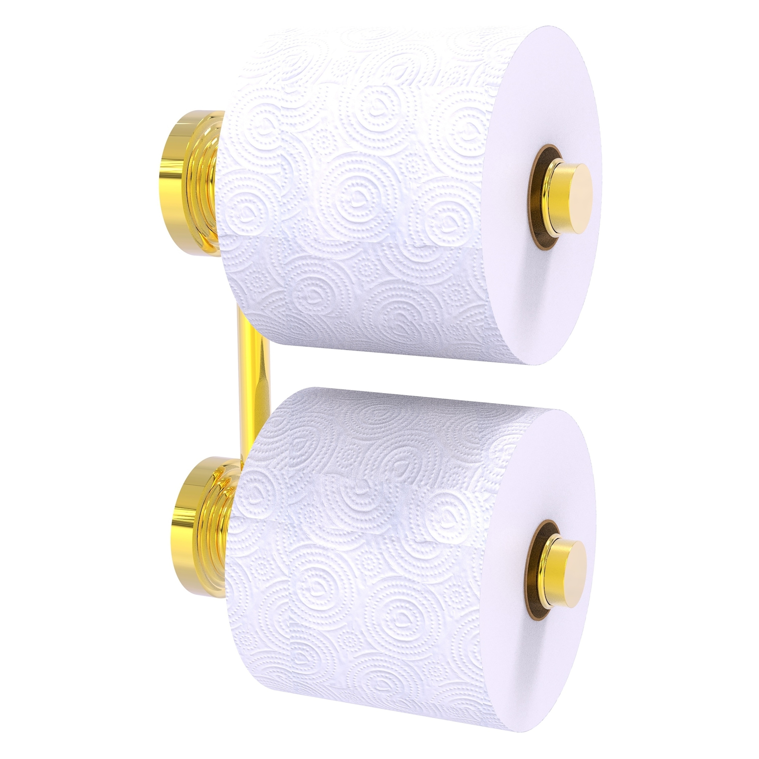 Allied Brass WP-24-RR-2-PB Waverly Place Polished Brass Wall mount Double post Toilet Paper Holder 2 -Rolls
