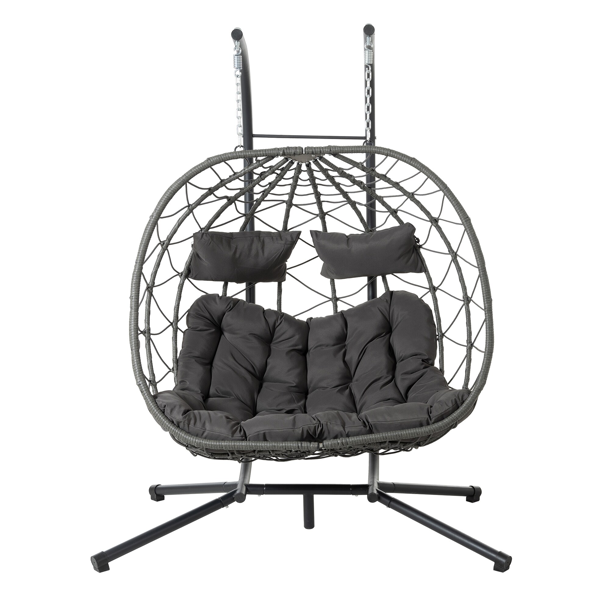 LETILY DM2BN75Q Hanging Egg Chair Dark Gray Fabric Hammock chair with Stand