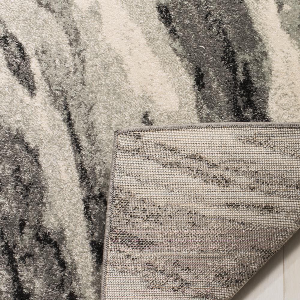 Gray Abstract Low Pile Square Area Rug