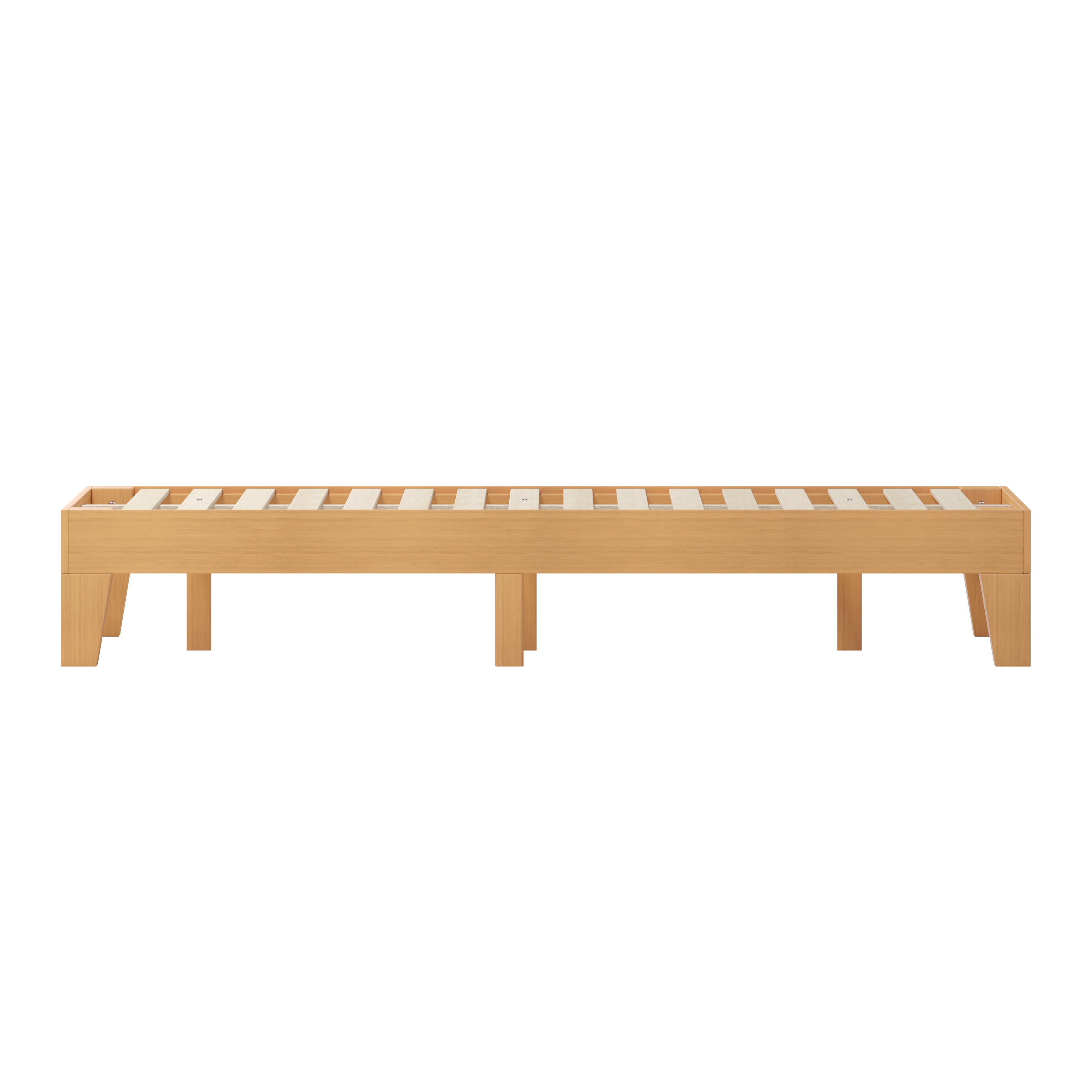 Twin Natural Pine Wood Platform Bed Frame with Slats