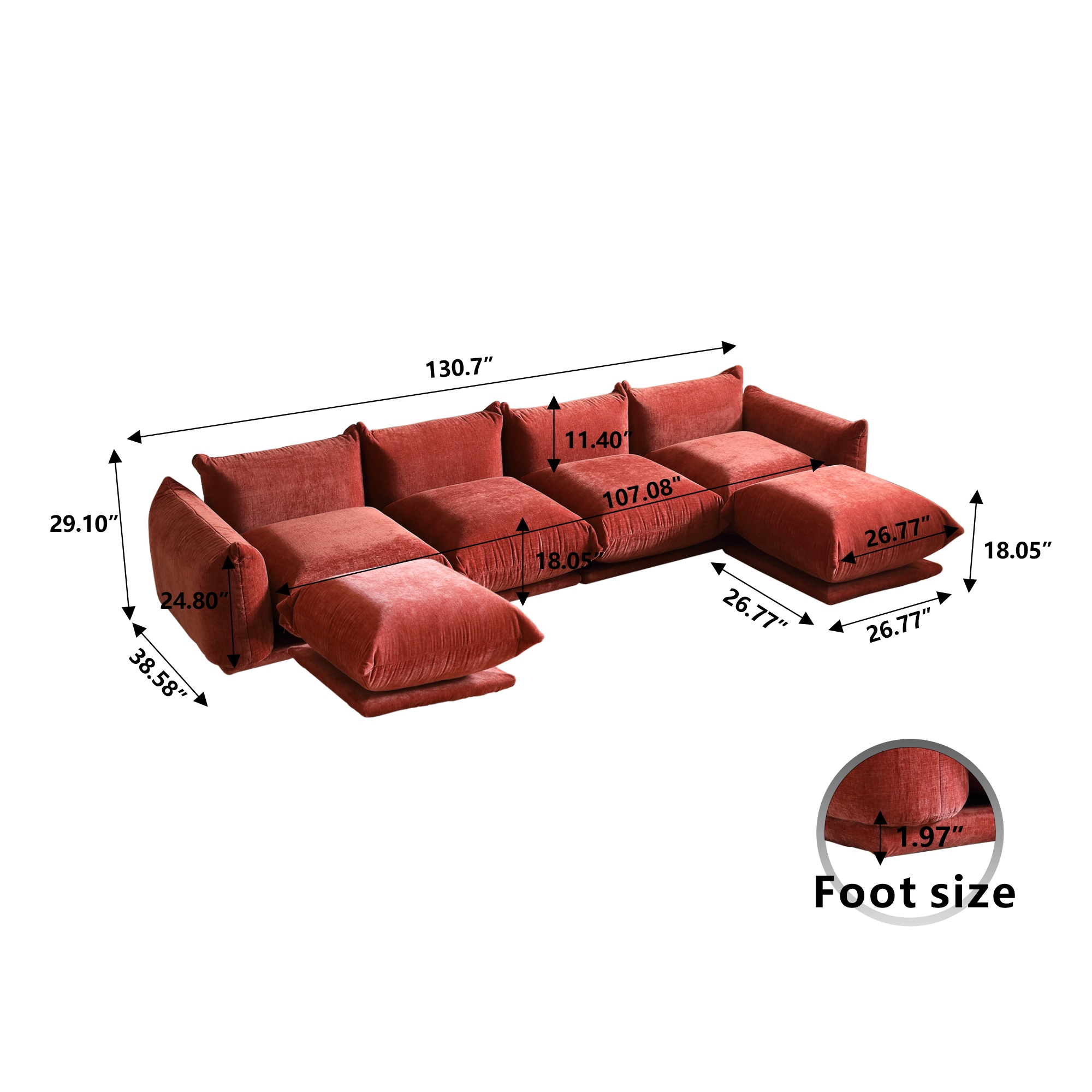 BuotiqHom DH-A-119OR-S4+3 Sofas-Loveseats - View #3