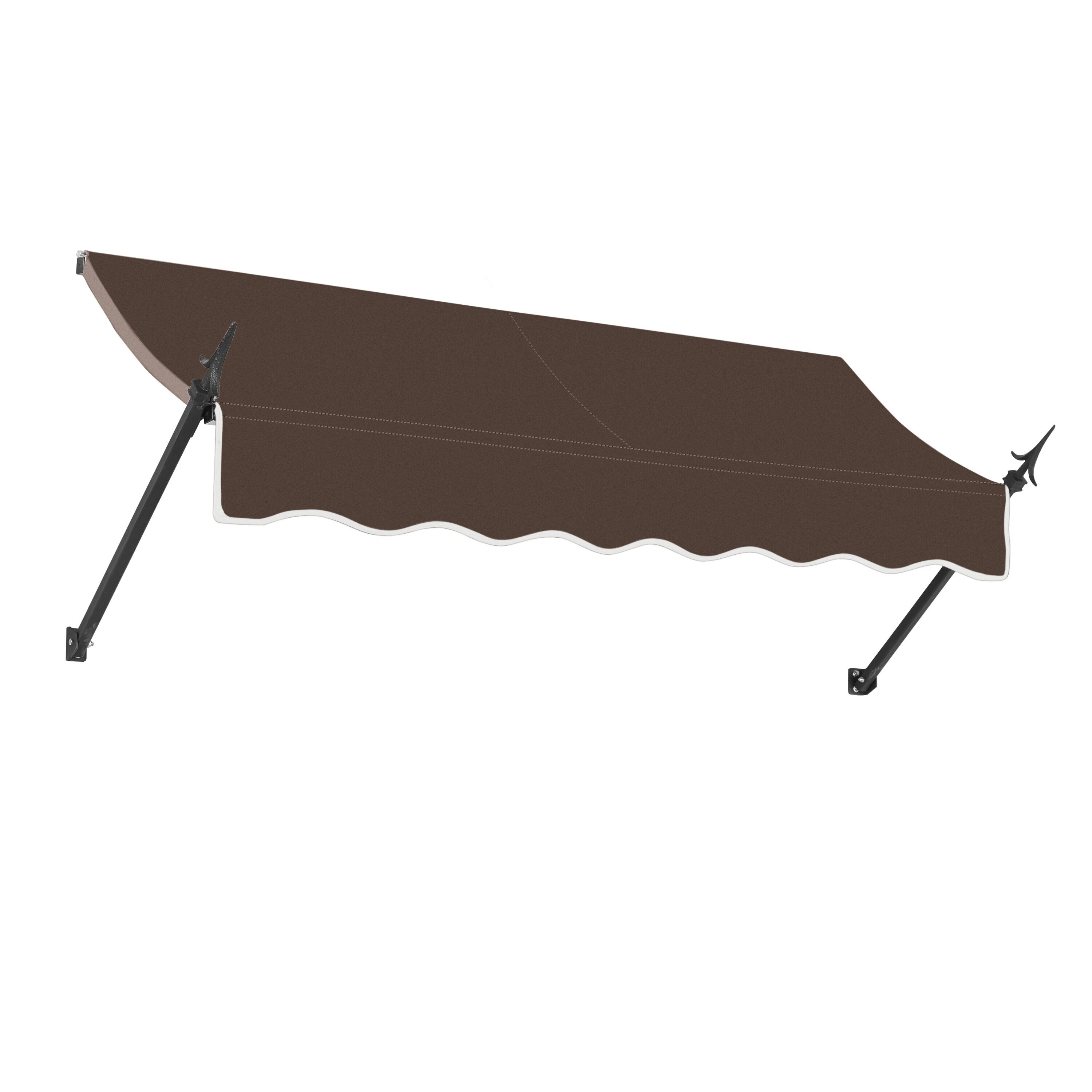 Awntech NO32-L-10BRN New Orleans 124.5-in Wide x 24-in Projection x 36-in Height Fabric Brown Solid Fixed Window/Door Awning
