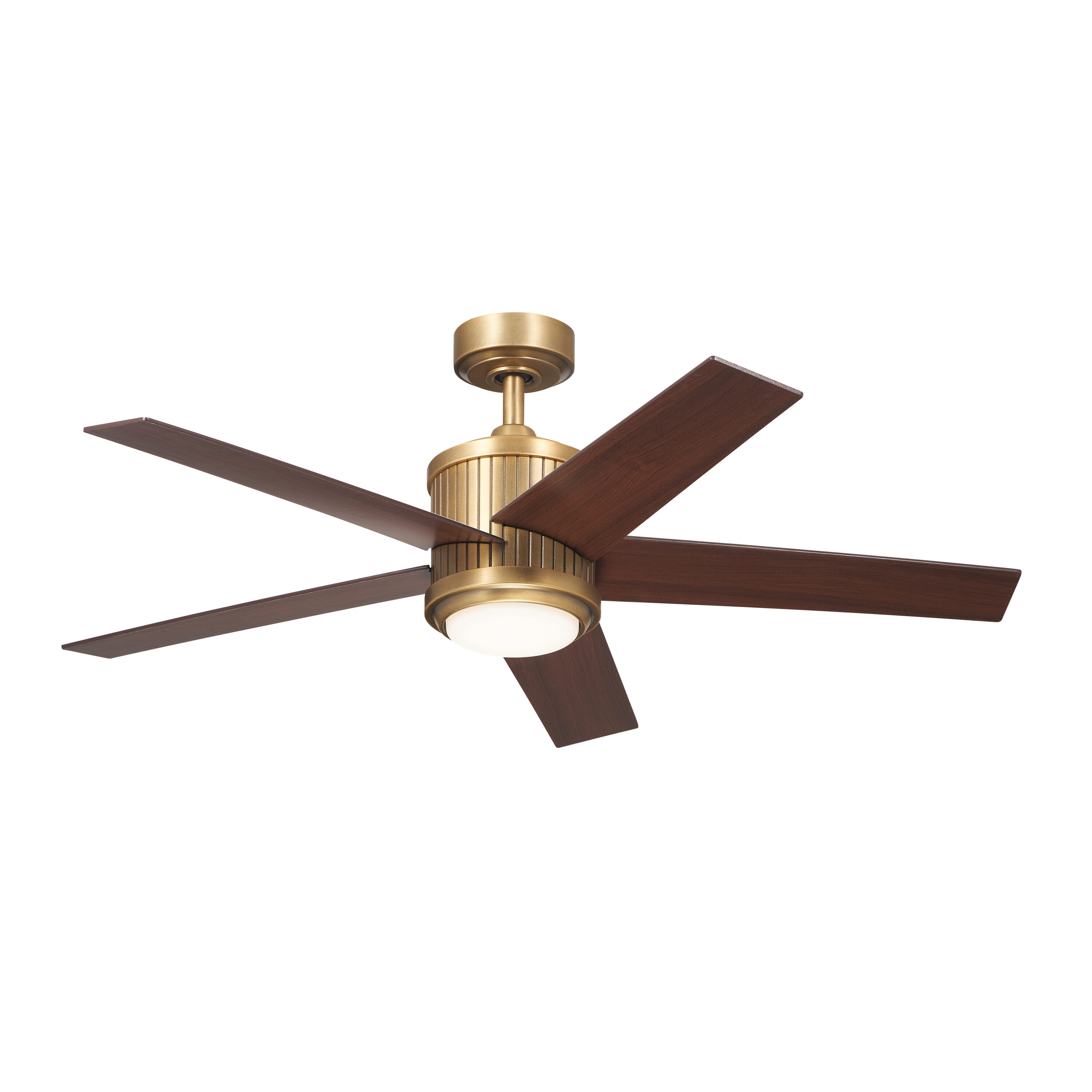 Kichler Brahm 48-in Natural Brass with Walnut Blades Integrated LED ...