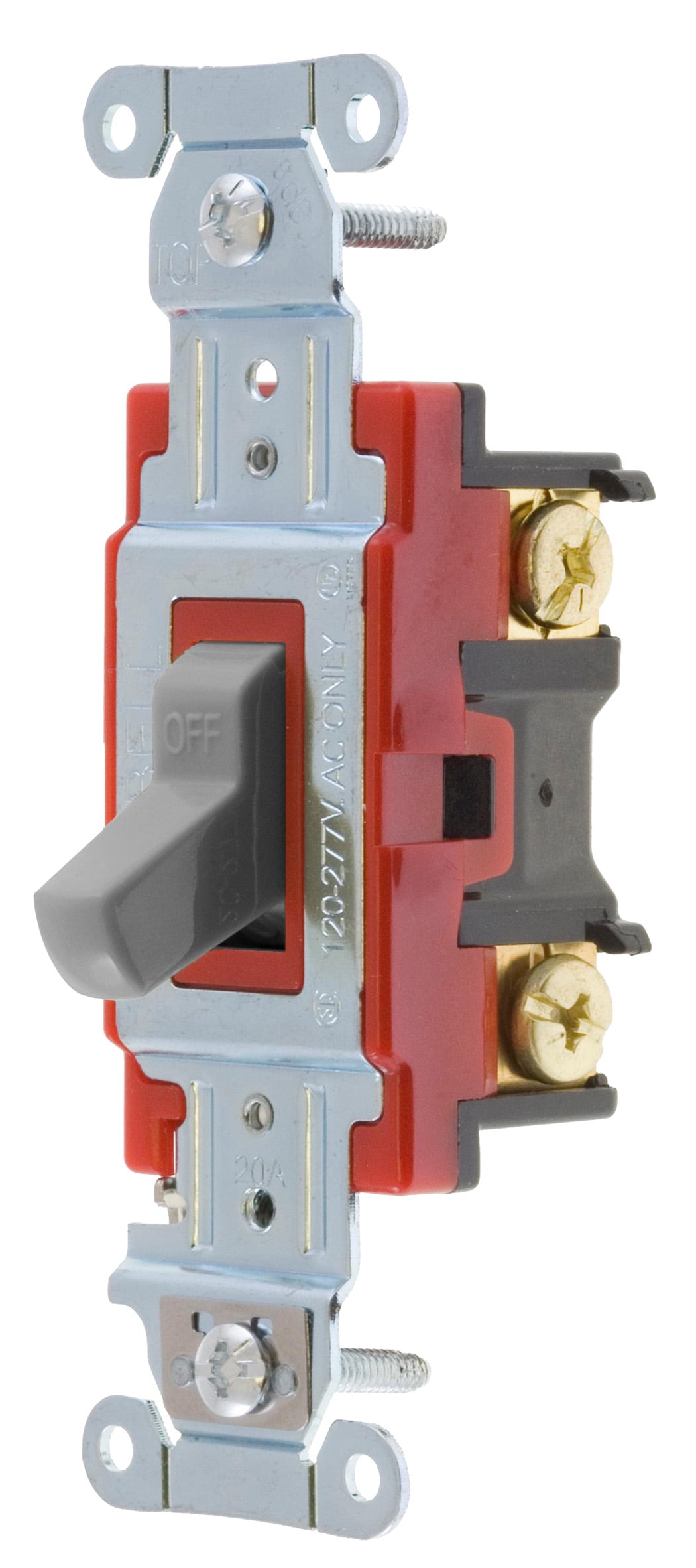 Hubbell 1221GYZ 15/20-Amp Single-Pole Toggle Light Switch, Gray