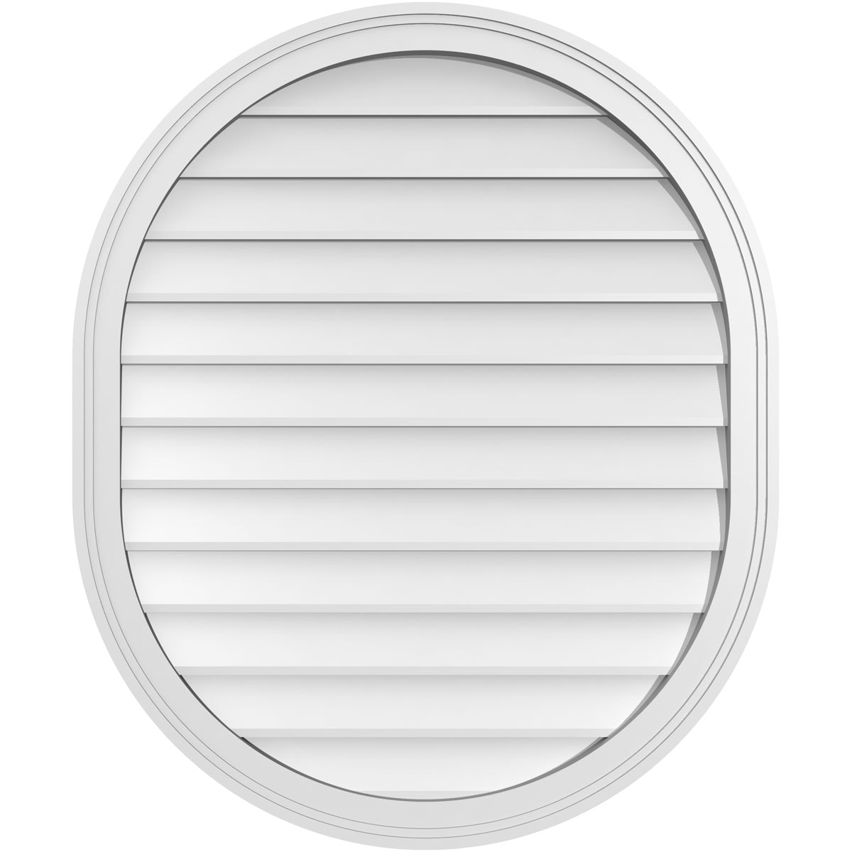 Ekena Millwork GVPVR30X3602SN 30-Inches x 36-Inches Off-white Oval PVC Gable Louver Vent