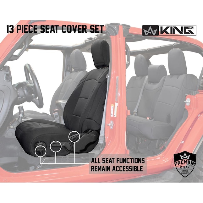 King 4wd Neoprene Seat Covers Black Without Rear Arm Rest Jl 4 Door In The Car Department At Com - 2019 Jeep Wrangler Neoprene Seat Covers