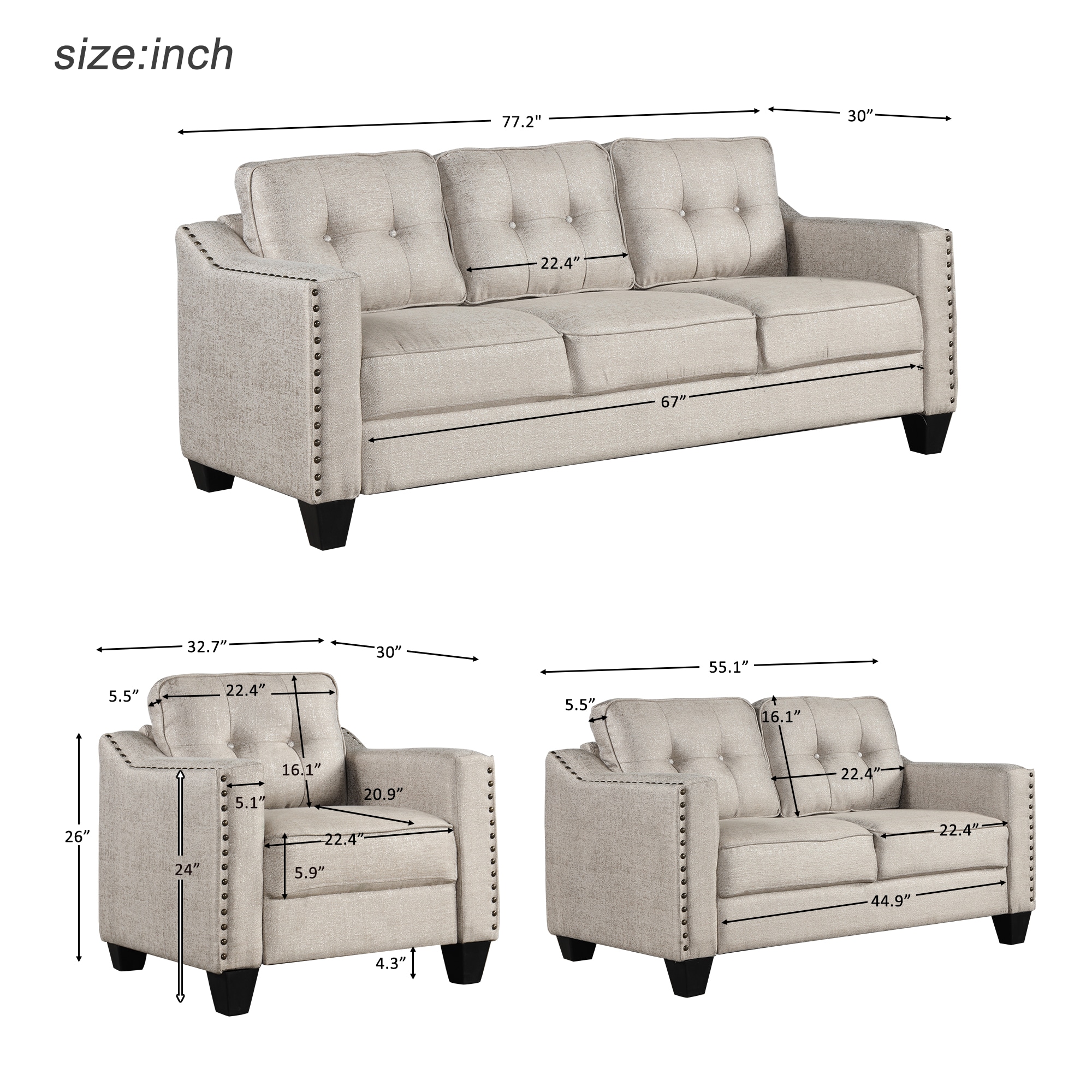 CASAINC BH-077AAA Sofas-Loveseats - View #10