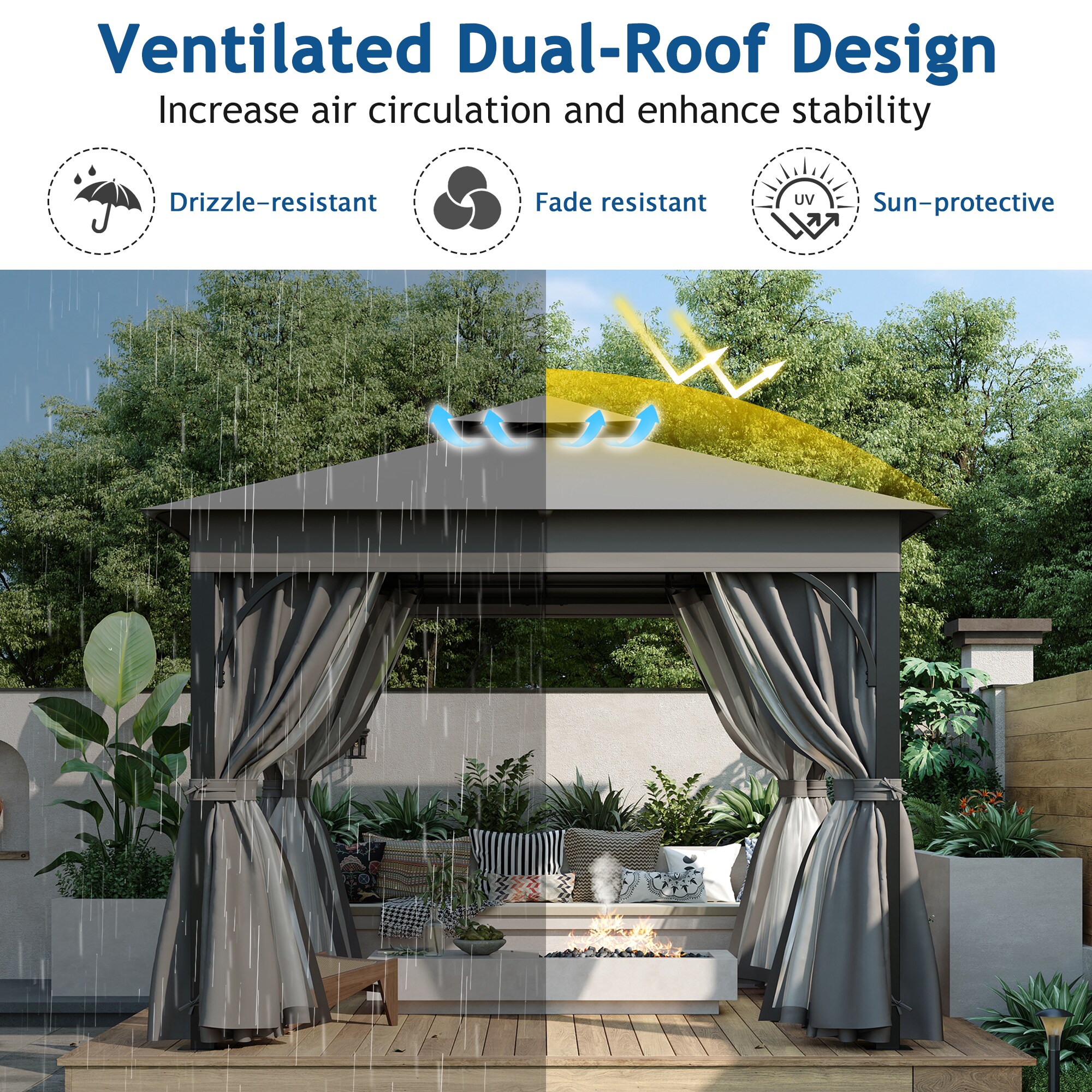 ModernLuxe L-N715P261160E Wood-Resin-Gazebos - View #3