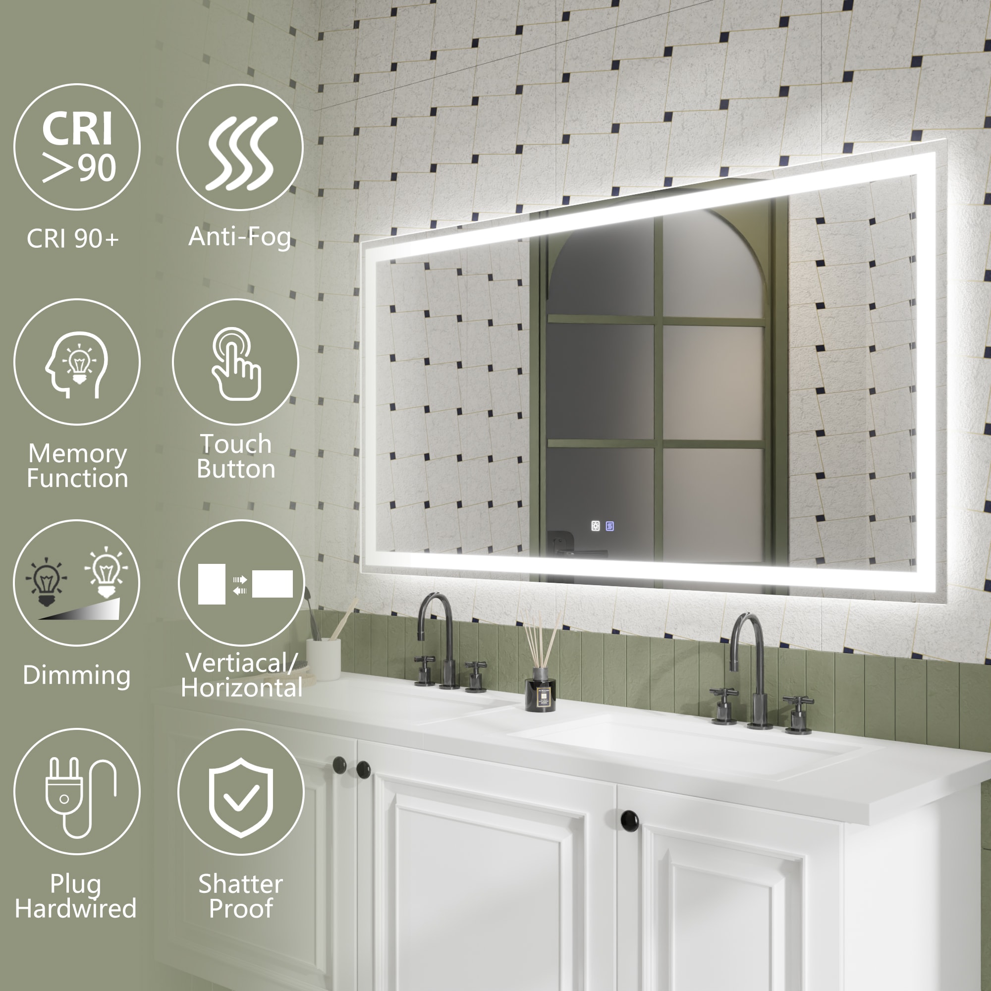 ExBrite DHBM2836BG Framed-Bath-Mirrors - View #6