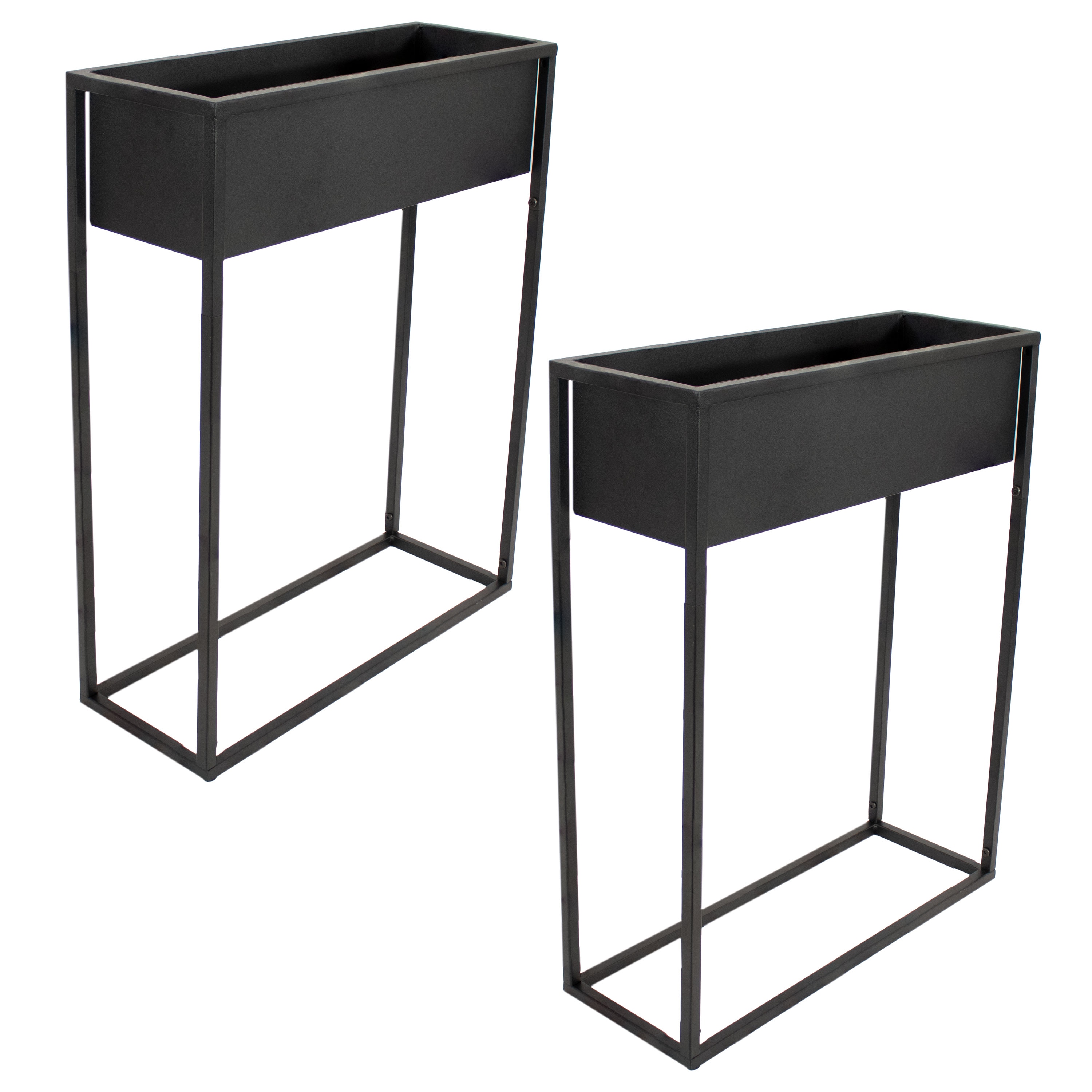 Sunnydaze Decor JAH-2232 21.75-in W x 8-in L x 27.5-in H Black Metal Raised Garden Bed