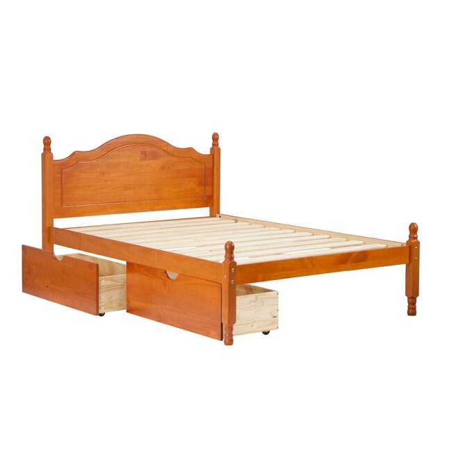 Honey Pine Full Platform Bed, Pine Platform Bed Frame Twin