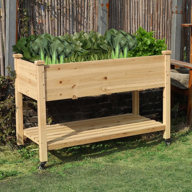 VEIKOUS 22.4-in W x 46.8-in L x 33-in H Natural Raised Garden Bed in the  Raised Garden Beds department at