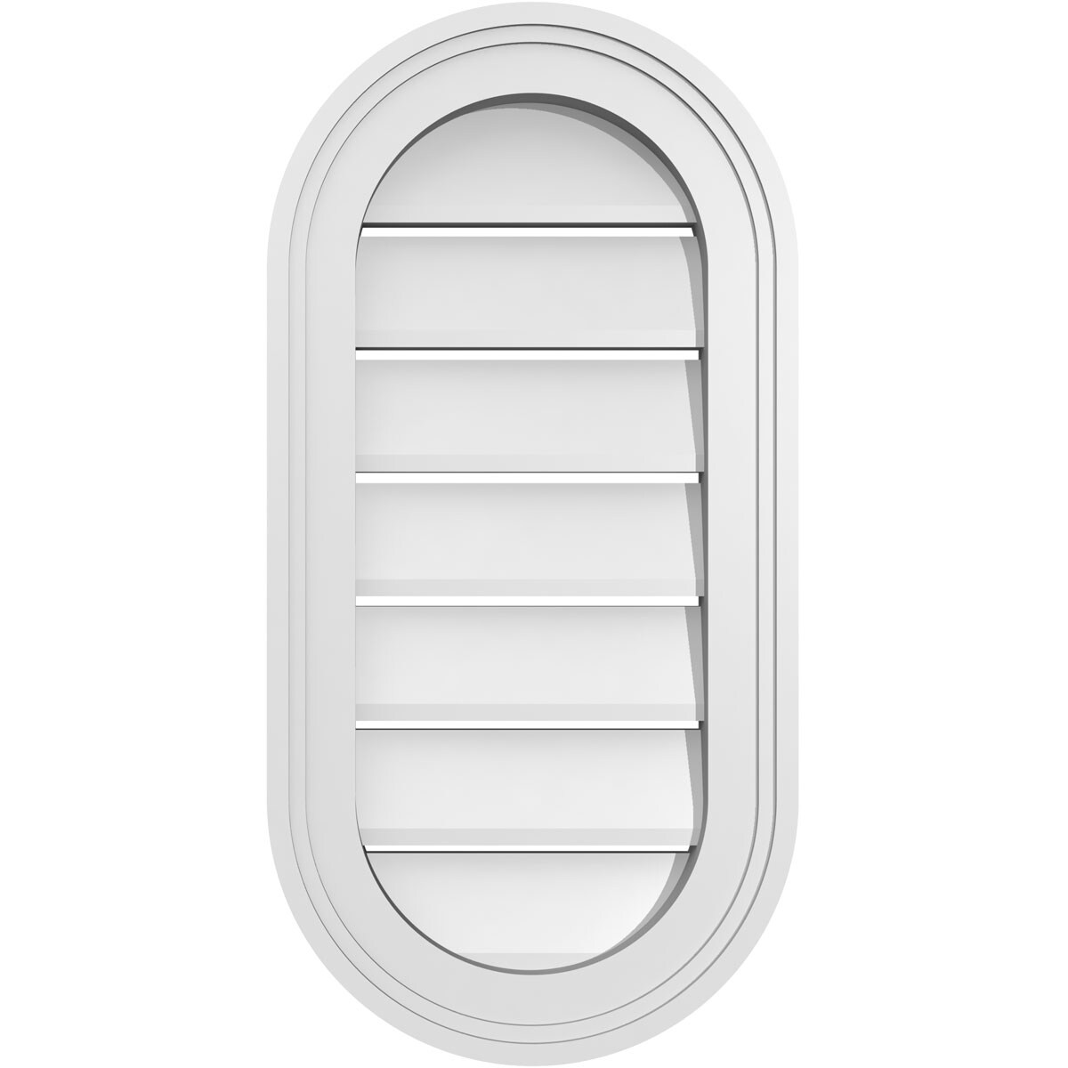 Ekena Millwork GVPVR12X2402SF 12-Inches x 24-Inches Off-white Oval PVC Gable Louver Vent