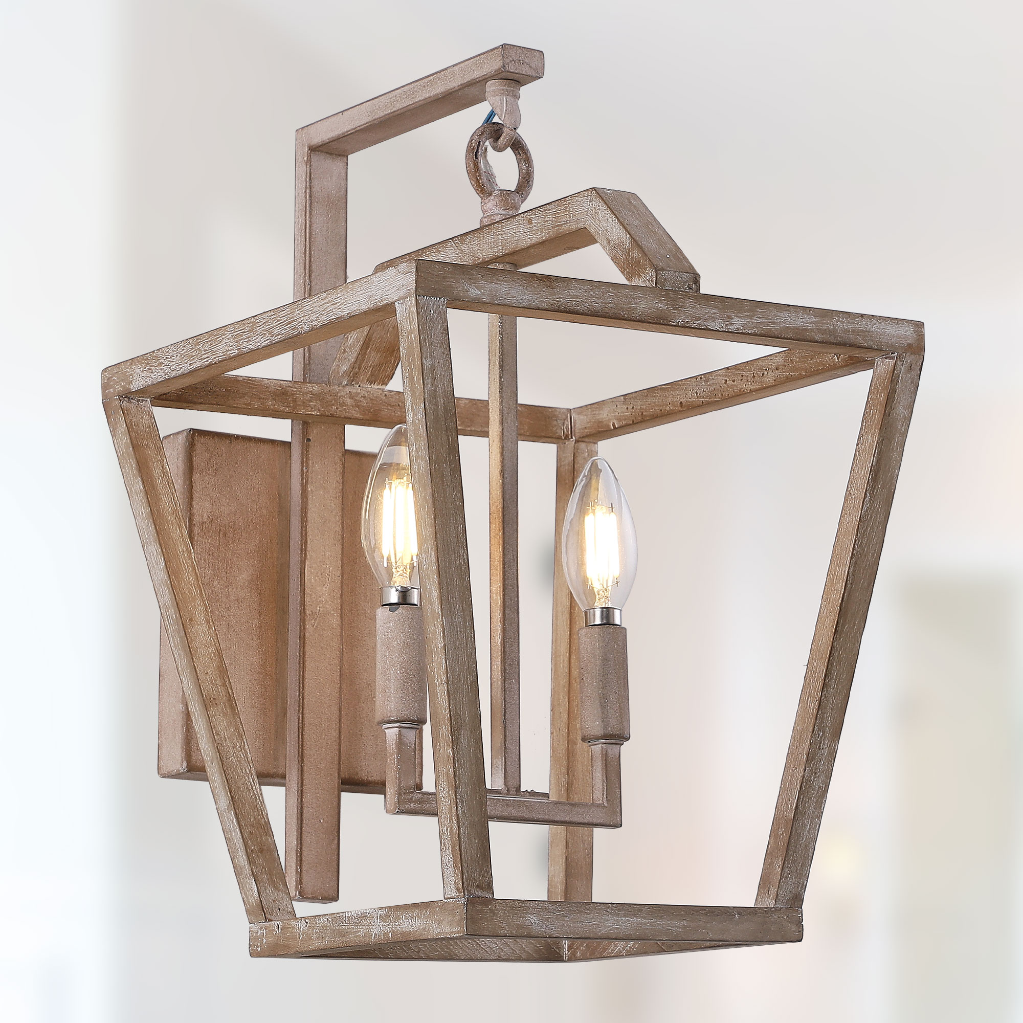 Oaks Decor BD4068OKEL Aurora 10.4-in W 2 -Light Matte Brown Farmhouse Wall Sconce
