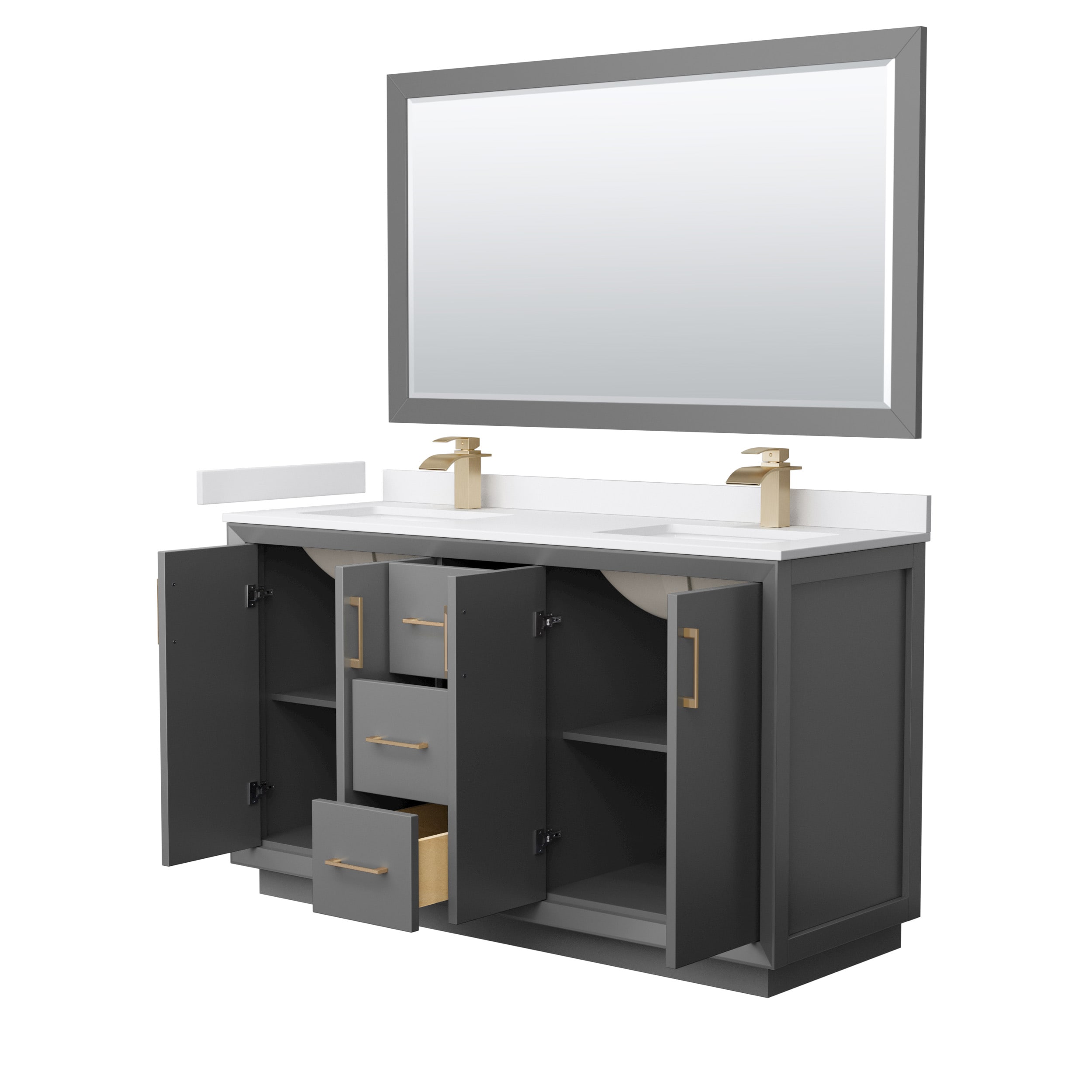 Wyndham Collection WCF414160DGZWCUNSM58 Bath-Vanity-Combo - View #2