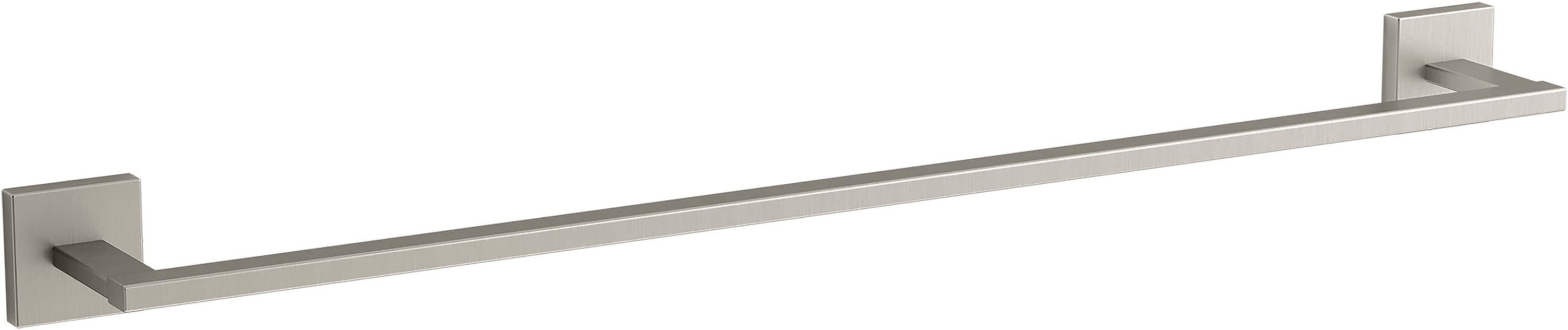 KOHLER Square 24-in Vibrant Brushed Nickel Wall Mount Single Towel Bar ...