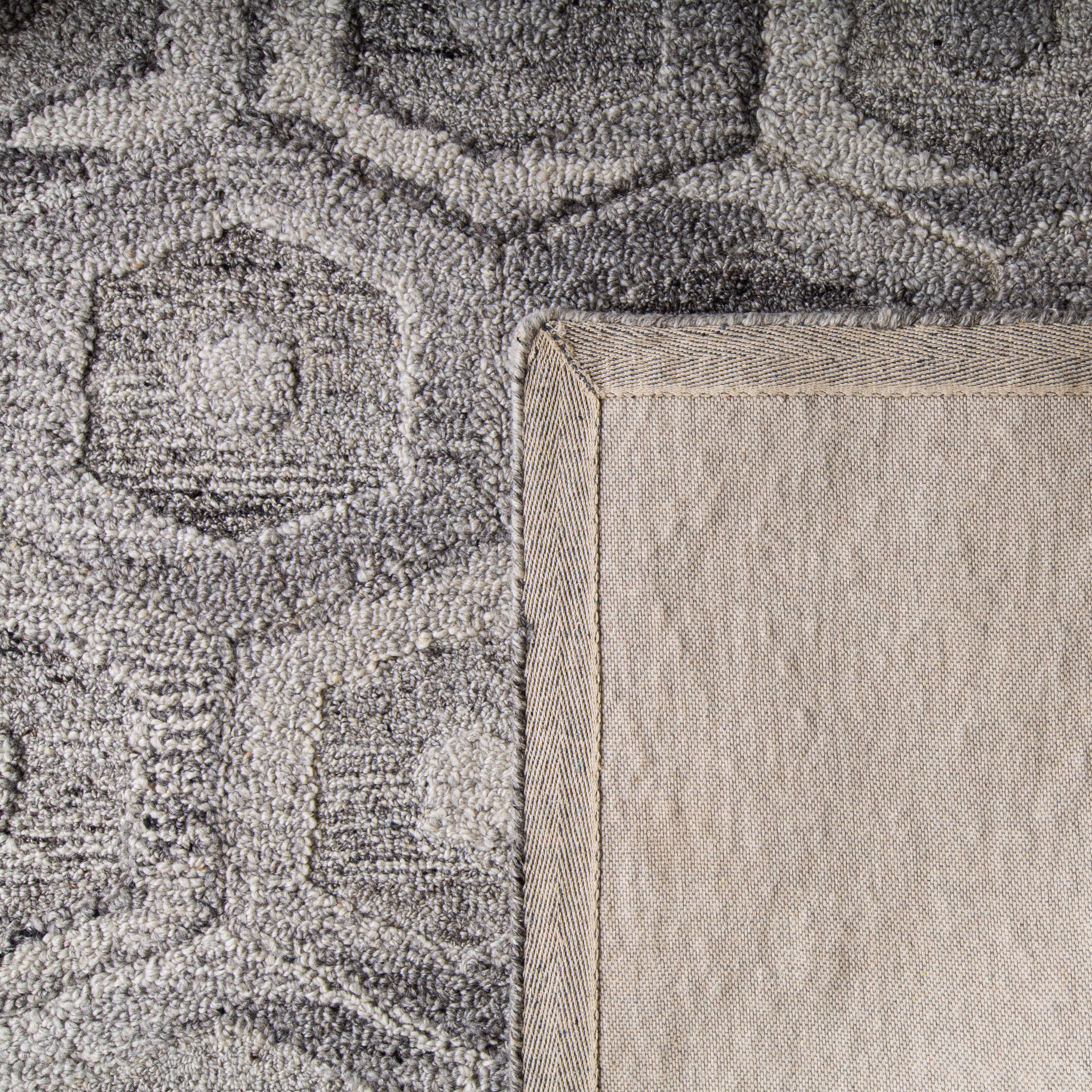 Handmade Abstract Gray Wool Tufted Area Rug - 2'3" x 8'