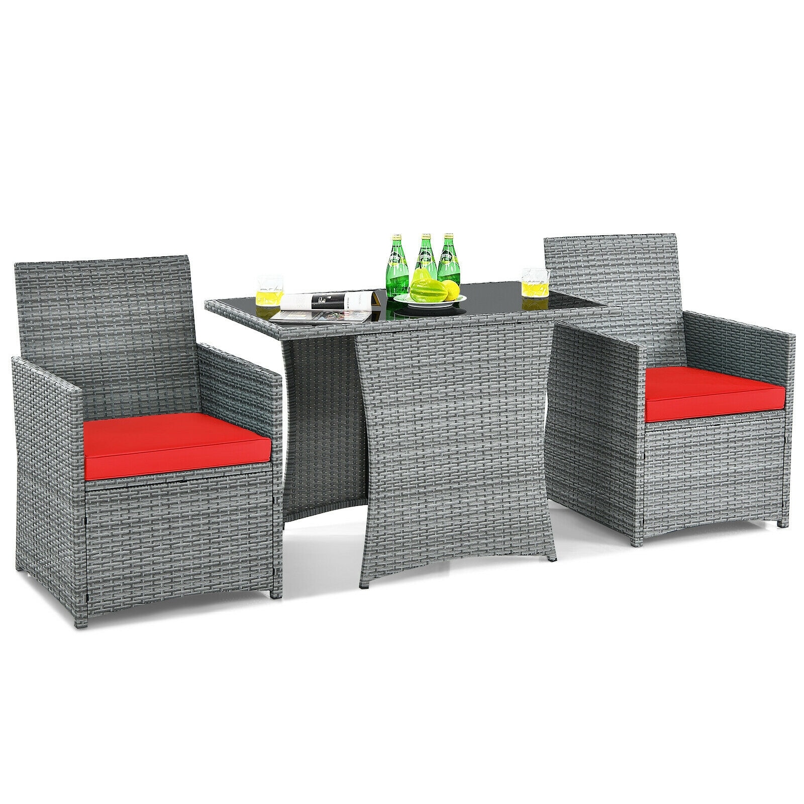 rattan cube bistro set