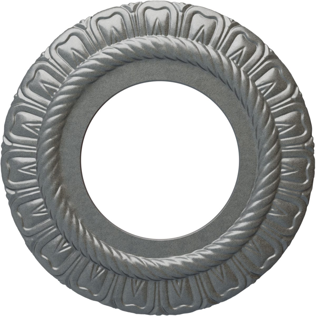 Ekena Millwork CM09CLPLS Claremont 9-in W x 9-in L Painted Platinum Polyurethane Whole Ceiling Medallion