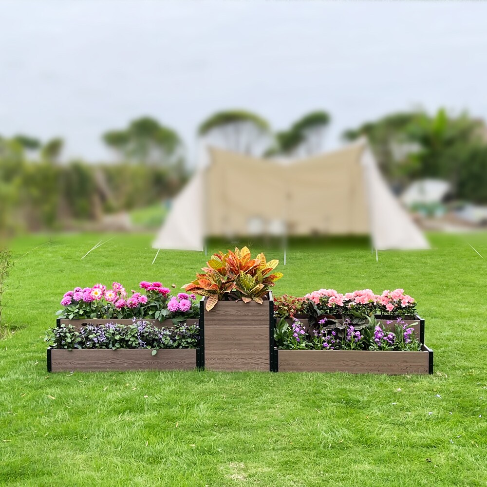 Everbloom K2221 24-Inches W x 111-Inches L x 21-Inches H Brown Composite Raised Garden Bed