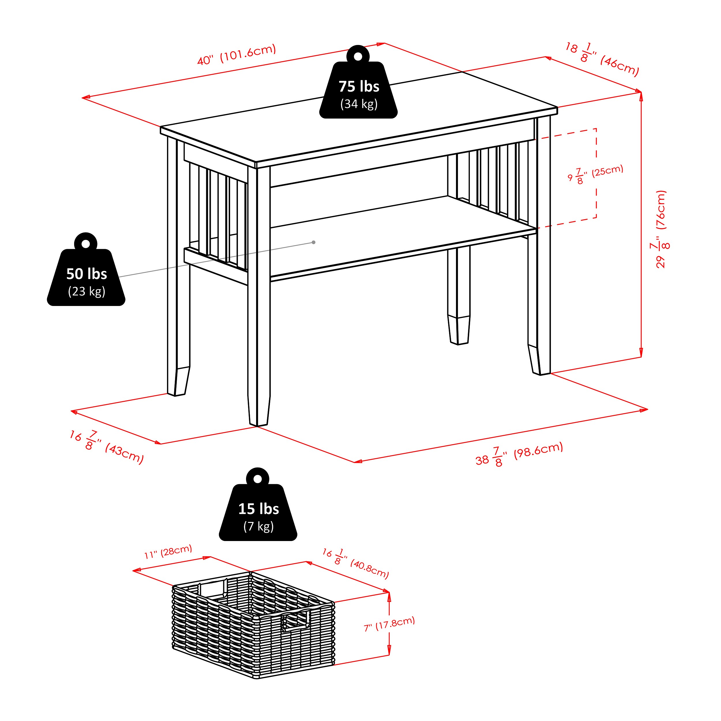 Winsome Wood 92452 Console-Sofa-Tables - View #6