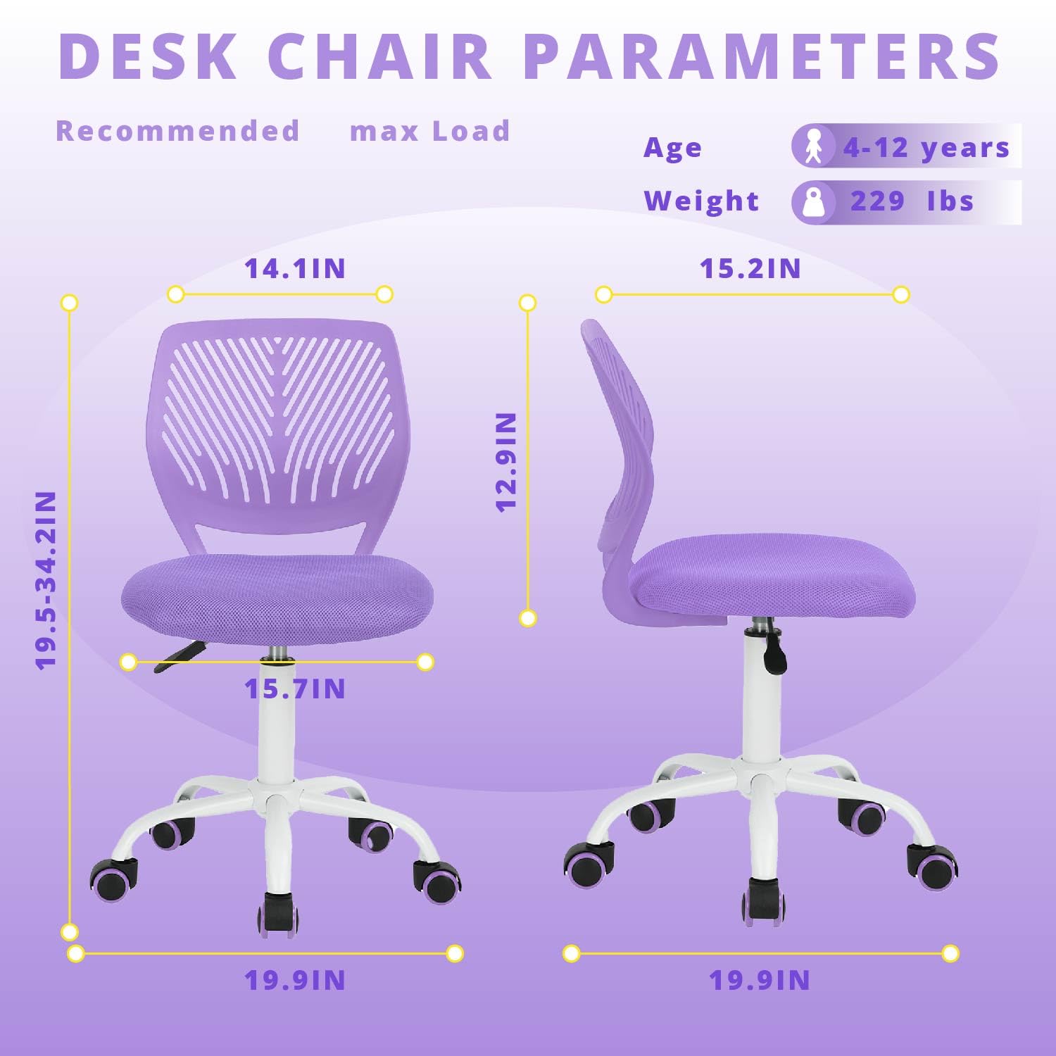 Homy Casa CARNATION PURPLE Office-Chairs - View #2