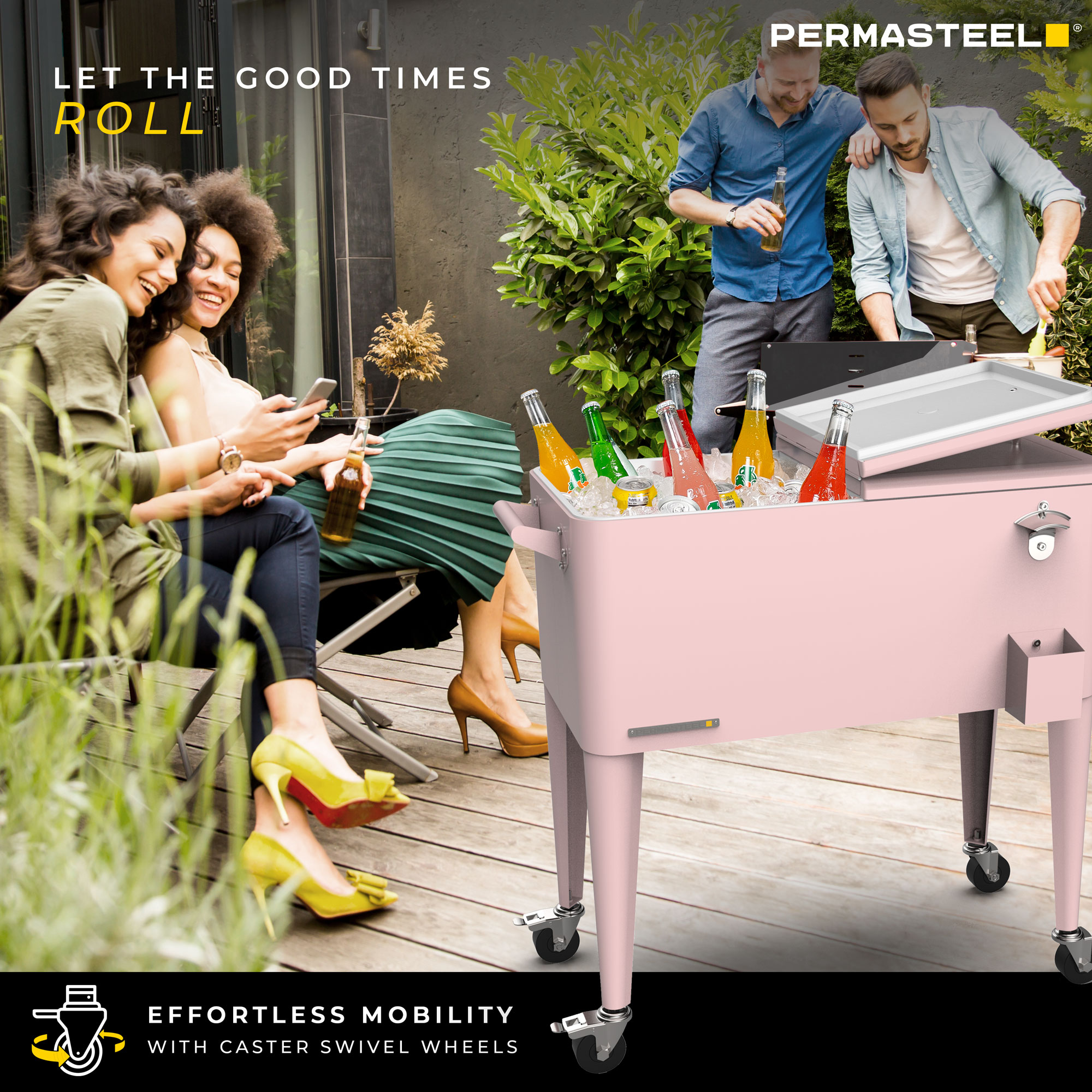 Permasteel PS-203 PINK Beverage-Coolers - View #2