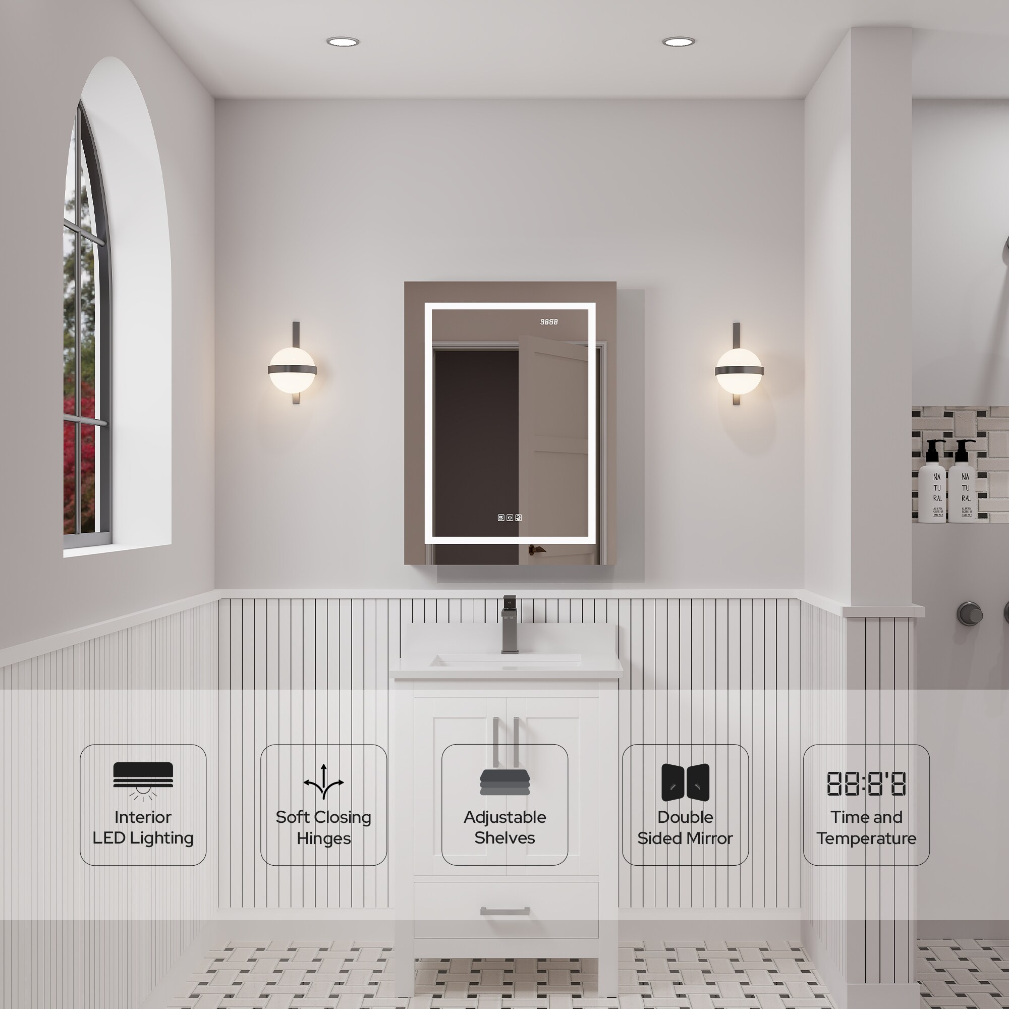Ayna Decors AMCNE2432LEDR Bathroom-Medicine-Cabinets - View #8