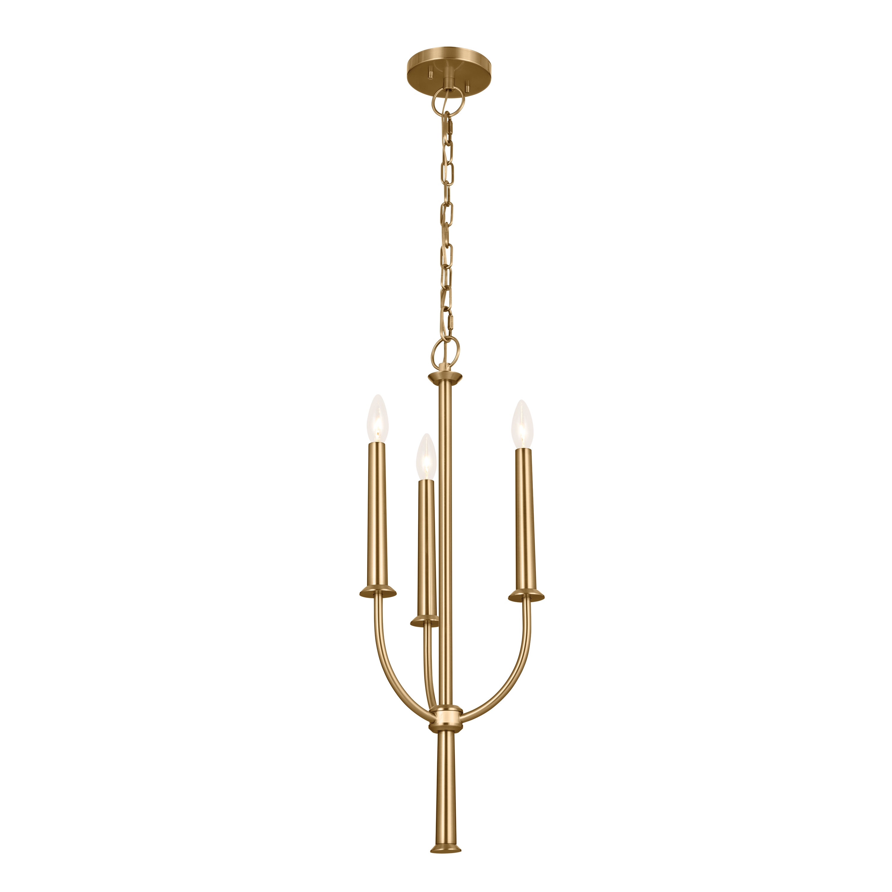 Kichler 52496BNB Florence 3 -Light Brushed Natural Brass Traditional Lantern Medium Hanging Pendant light