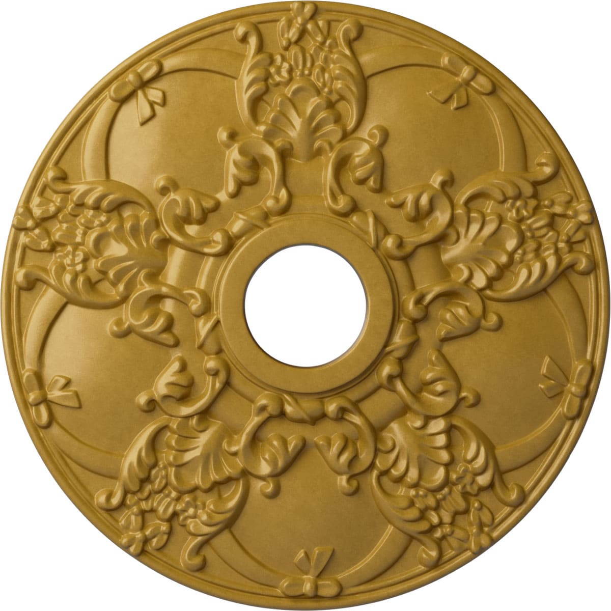 Ekena Millwork CM18NOIGS Norwich 18-in W x 18-in L Painted Iridescent Gold Polyurethane Whole Ceiling Medallion