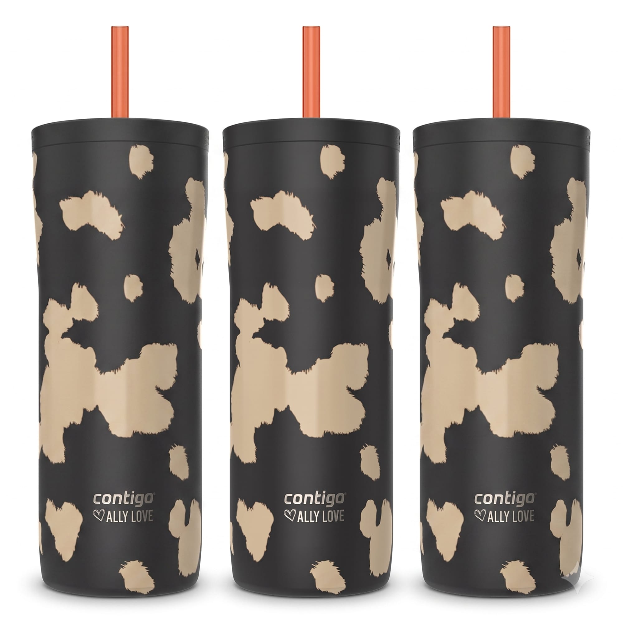 Contigo  3 Pack Streeterville 2.0 Stainless Steel Tumbler Straw 24oz Licorice