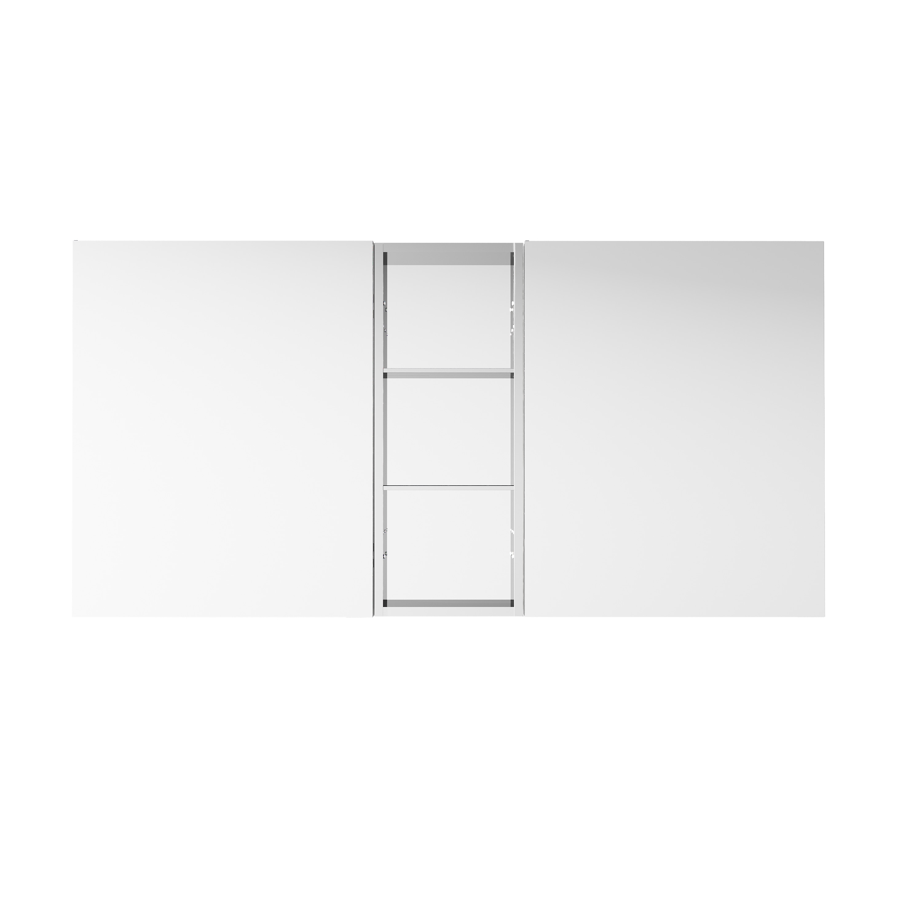 Iseryn 60-in x 30-in Surface/Recessed Mount Chrome Aluminum Mirrored Rectangle Soft Close Medicine Cabinet