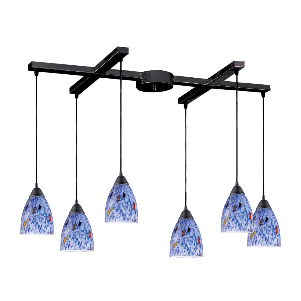 Westmore Lighting PTBL6604 Veere Dark Rust Transitional Art Glass Linear LED Kitchen Island Light
