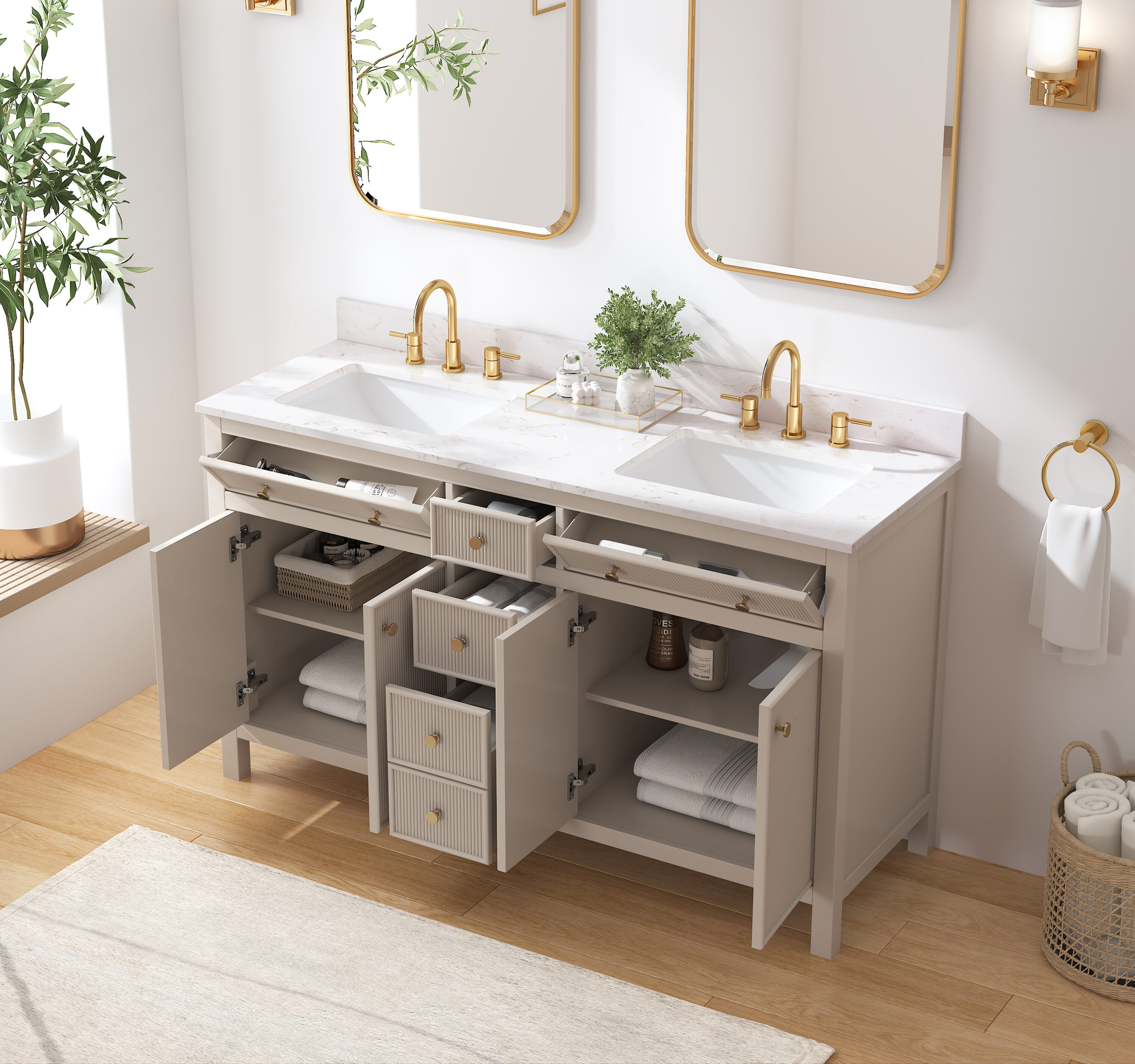 allen + roth L23011-VS60-GE Bath-Vanity-Combo - View #3