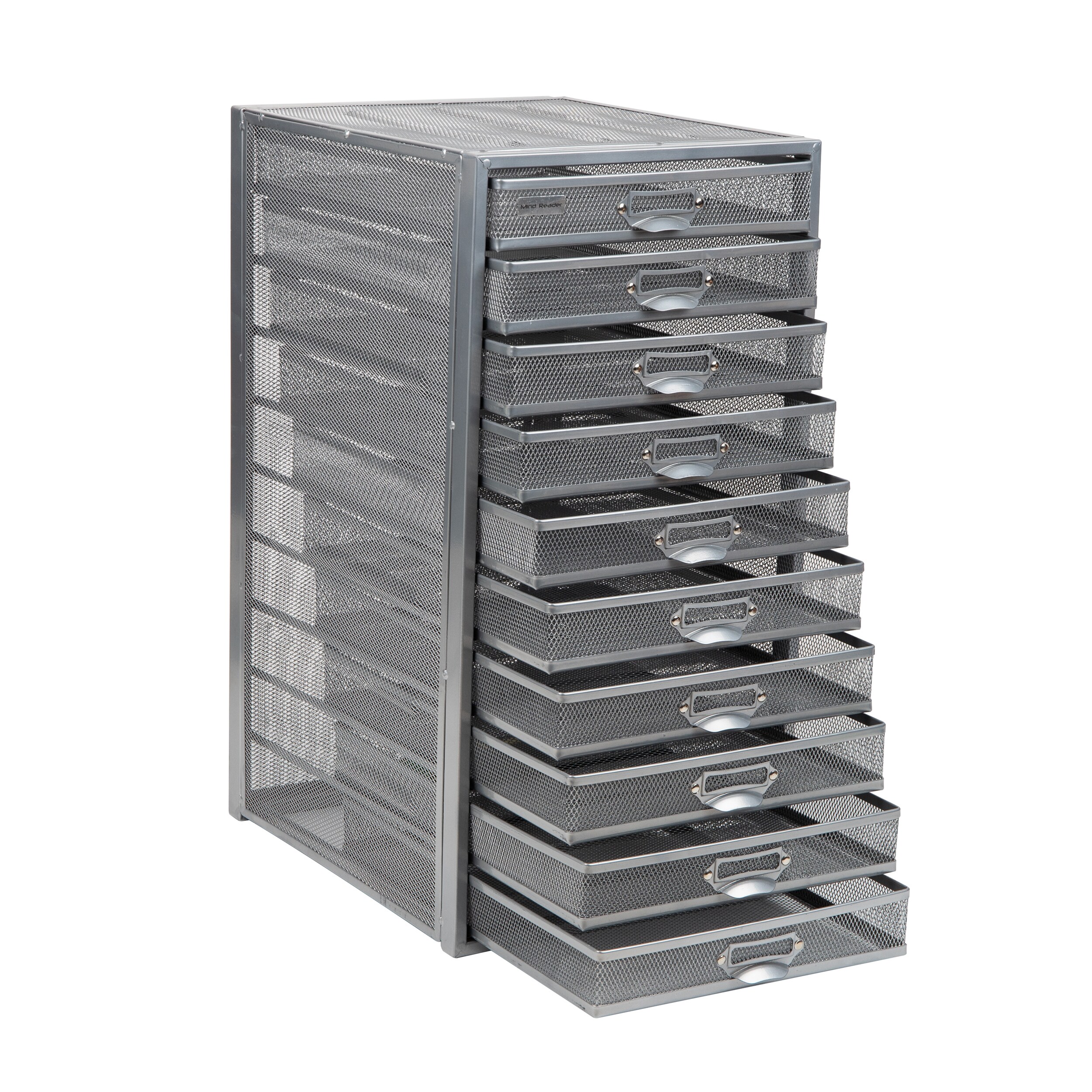 Large plastic desktop organizer with 13 drawers, Plastic File Cabinet:  Streamlined Office Storage